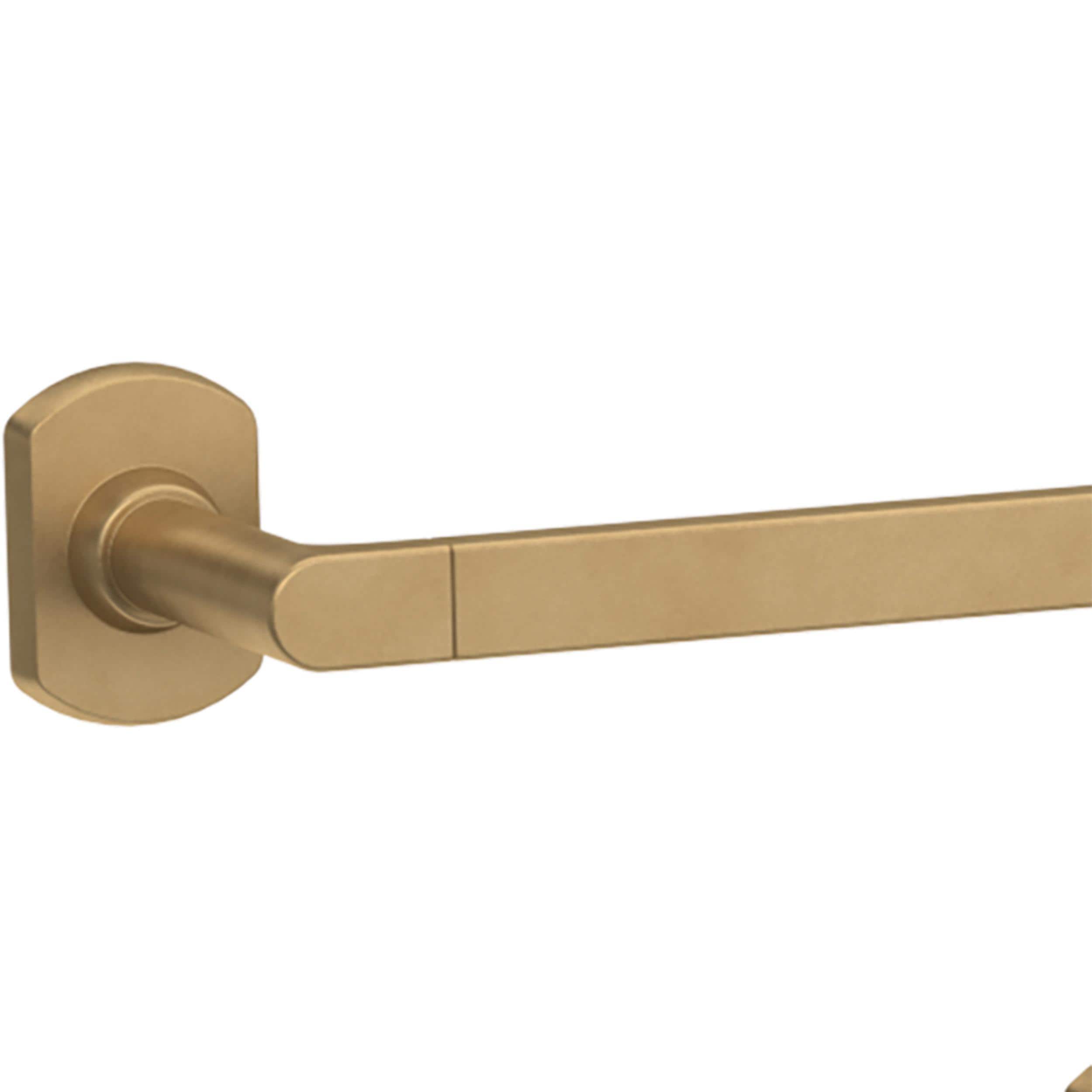 Juego de accesorios de baño decorativos en color dorado satinado de 4 piezas Franklin Brass Granville - Barra para toallas, porta papel higiénico, argolla para toallas y gancho para batas incluidos GRNV64-SG
