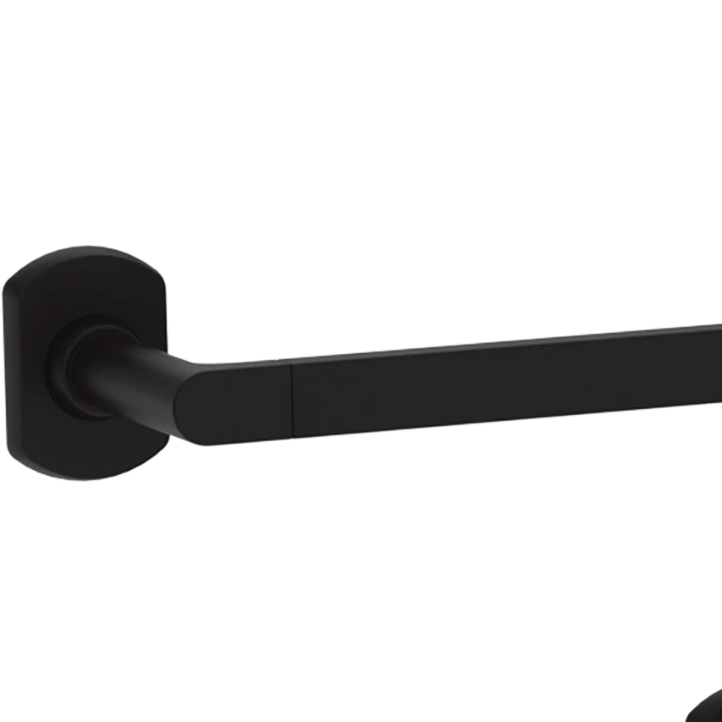 Juego de accesorios de baño decorativos en negro mate de 4 piezas Franklin Brass Granville - Barra de toalla, portarrollos, argolla para toalla, gancho para bata incluidos GRNV64-MB