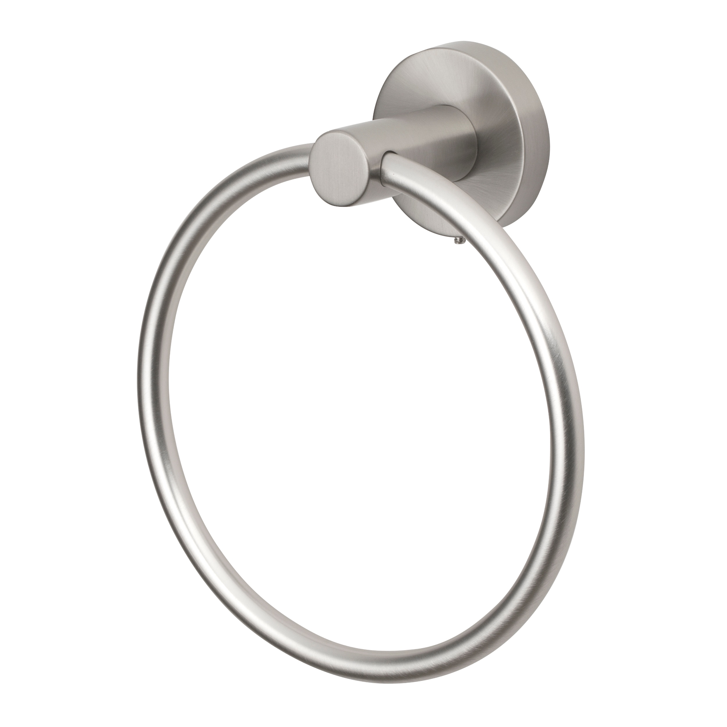Juego de accesorios para baño en níquel cepillado gris de 4 piezas de Project Source - Incluye barra de toalla, portarrollos, argolla de toalla y gancho para batas