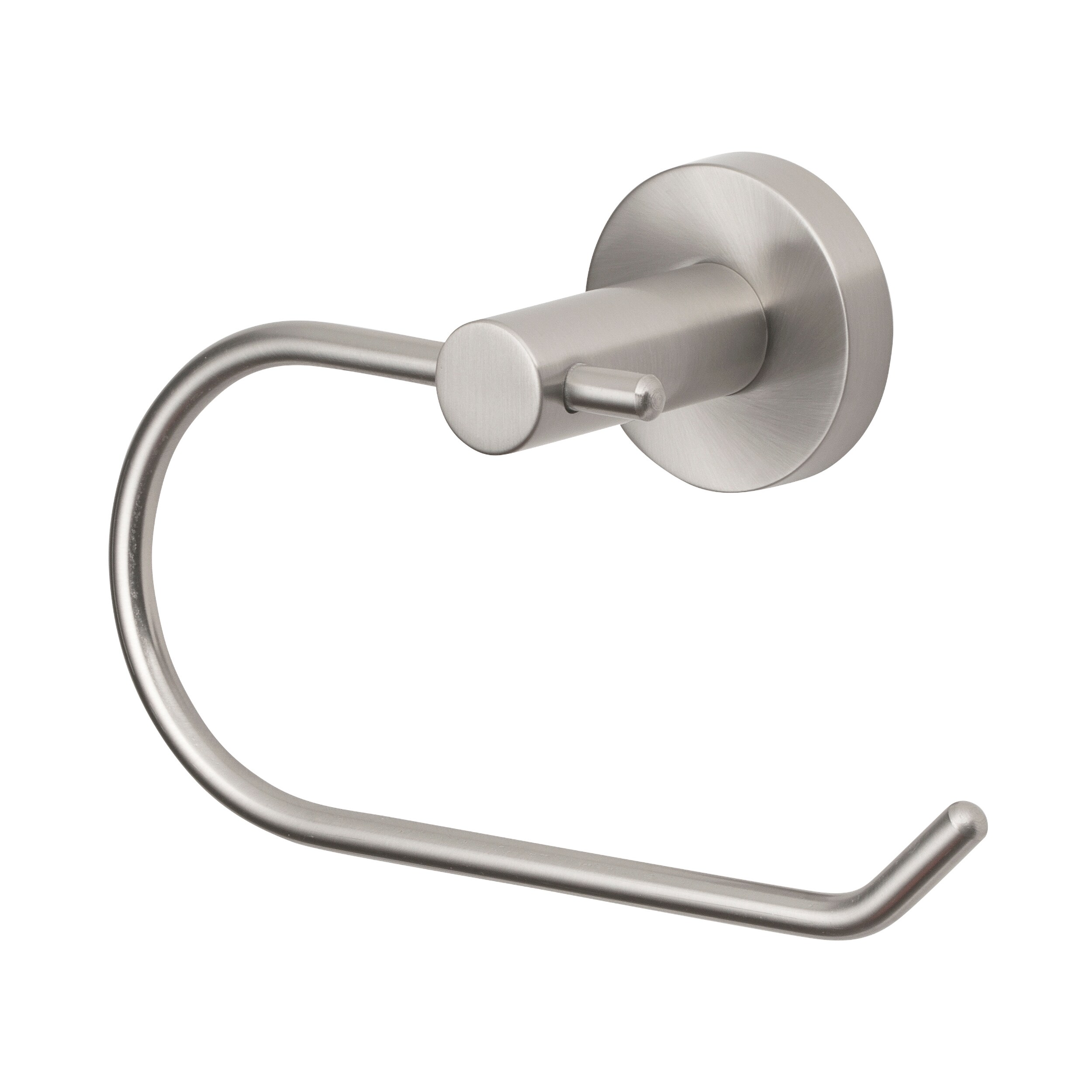 Juego de accesorios para baño en níquel cepillado gris de 4 piezas de Project Source - Incluye barra de toalla, portarrollos, argolla de toalla y gancho para batas