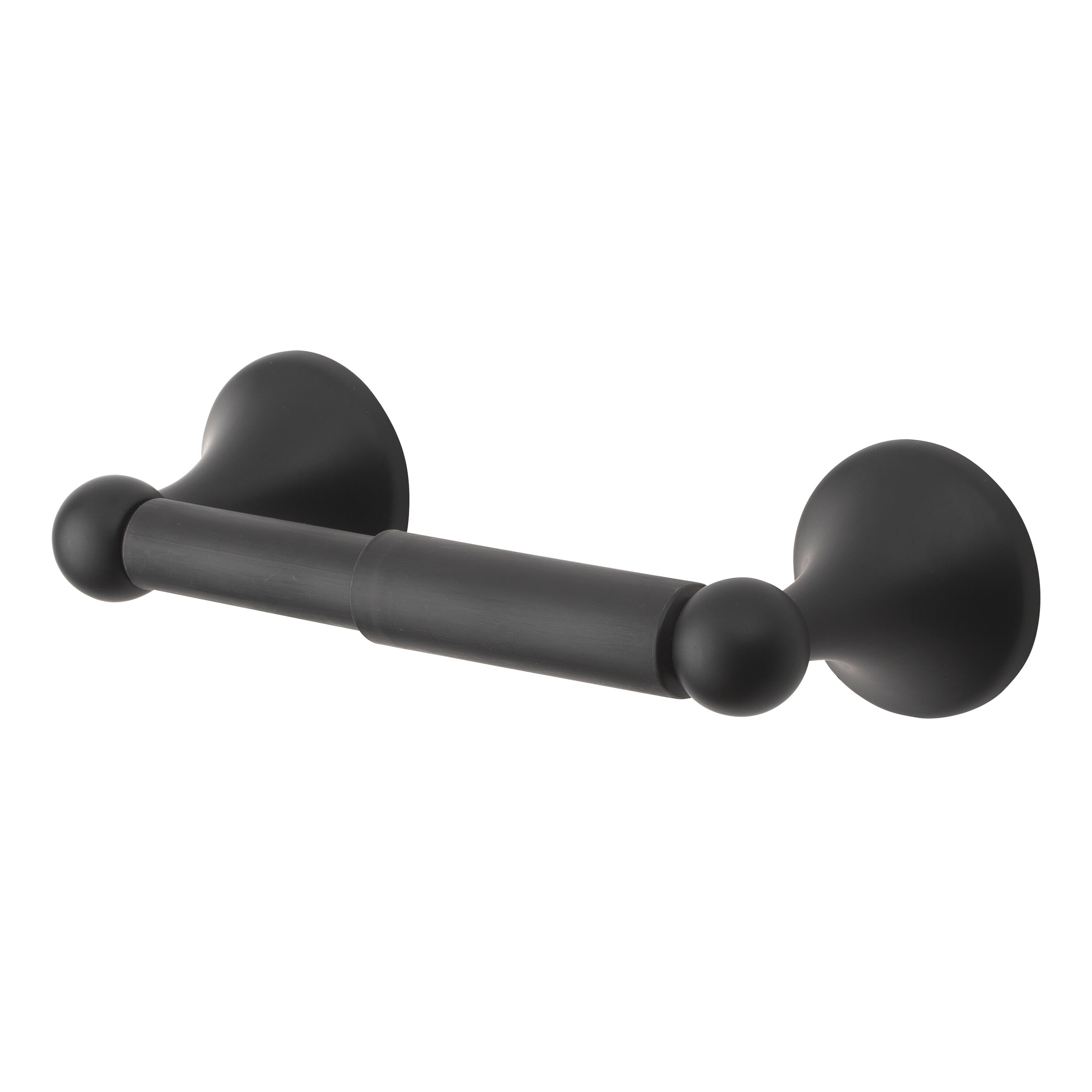 Juego de Accesorios para Baño Decorativo en Negro Mate de Madera Woodlawn de 4 Piezas - Incluye Barra de Toallas, Porta Papel de Baño, Anillo de Toallas y Gancho para Batas