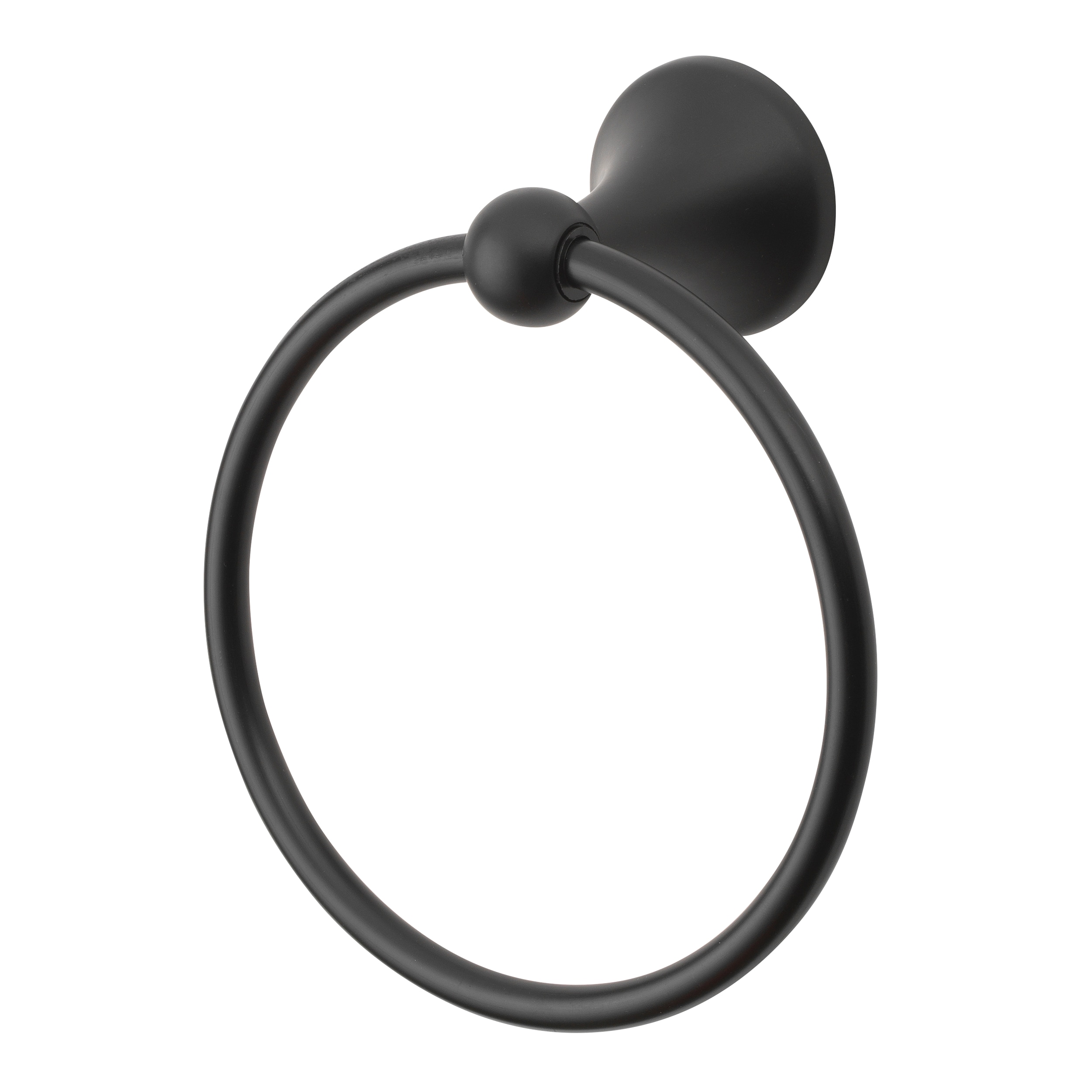 Juego de Accesorios para Baño Decorativo en Negro Mate de Madera Woodlawn de 4 Piezas - Incluye Barra de Toallas, Porta Papel de Baño, Anillo de Toallas y Gancho para Batas
