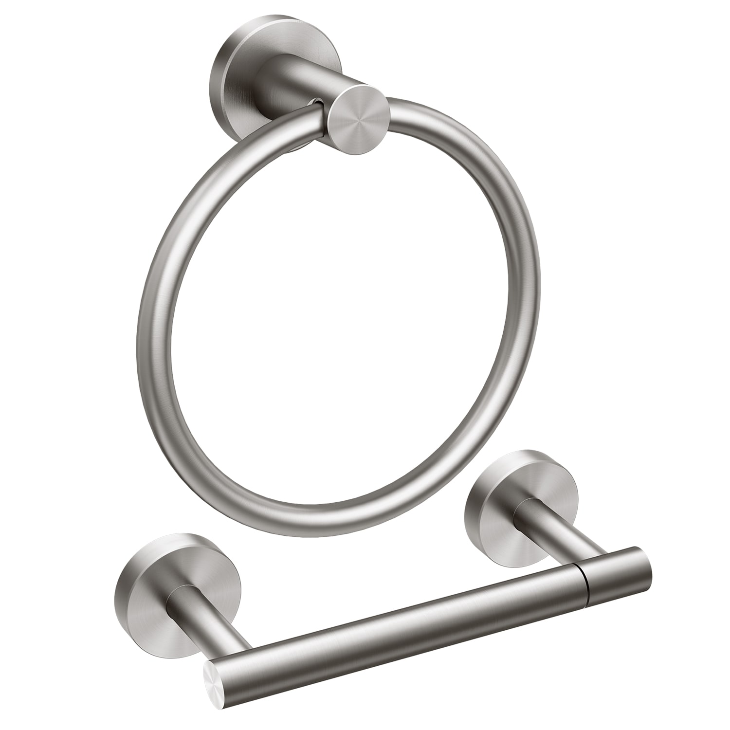 Juego de hardware decorativo para baño de acero inoxidable de 2 piezas FURUISI: portarrollos de papel higiénico y argolla para toalla, incluido LBN11901