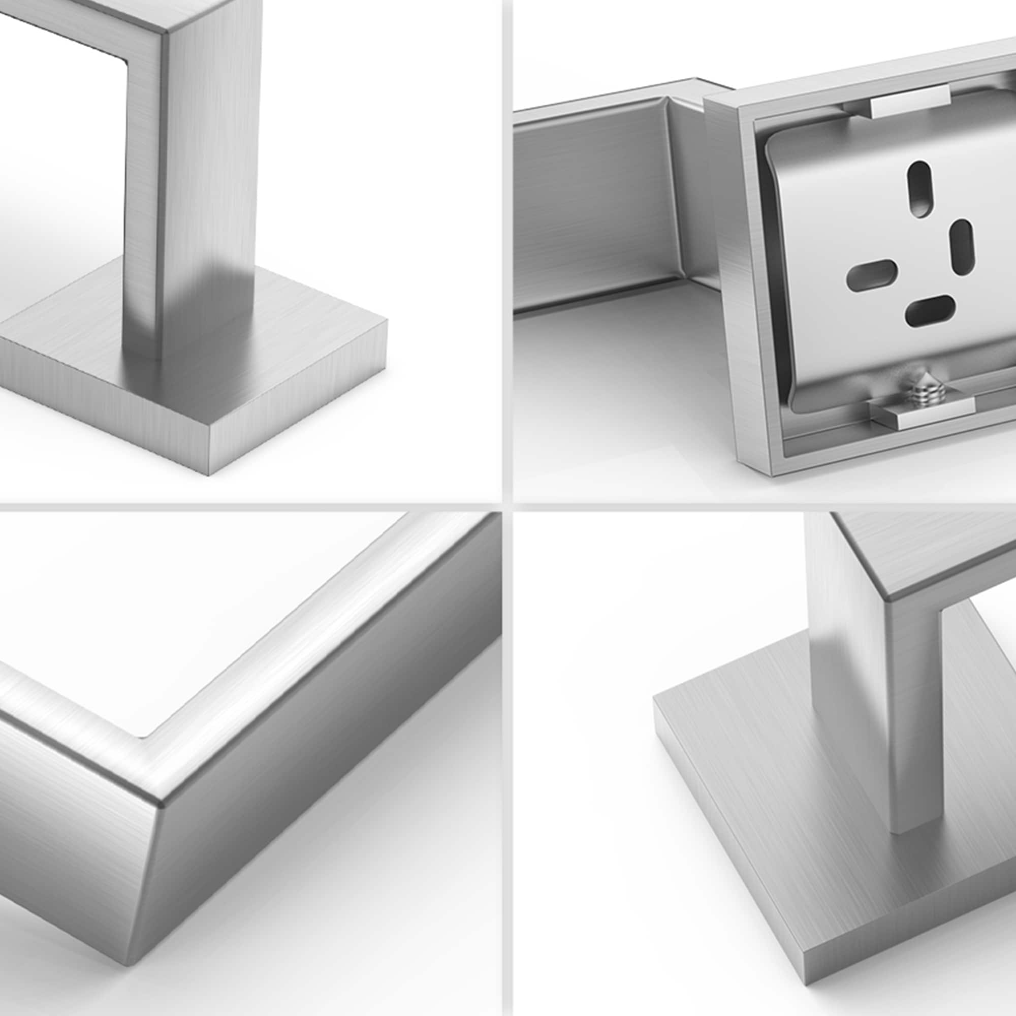 Juego de accesorios para baño decorativo de acero inoxidable de 5 piezas FURUISI - Barra de toalla, porta papel higiénico, anillo para toalla, gancho para bata incluido LL19A3BN5A