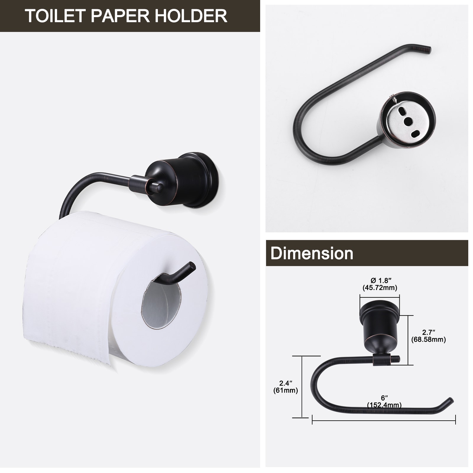 Juego de accesorios de baño decorativos de 5 piezas en bronce envejecido WOWOW - Incluye barra de toalla, porta papel higiénico, anillo de toalla y gancho para batas