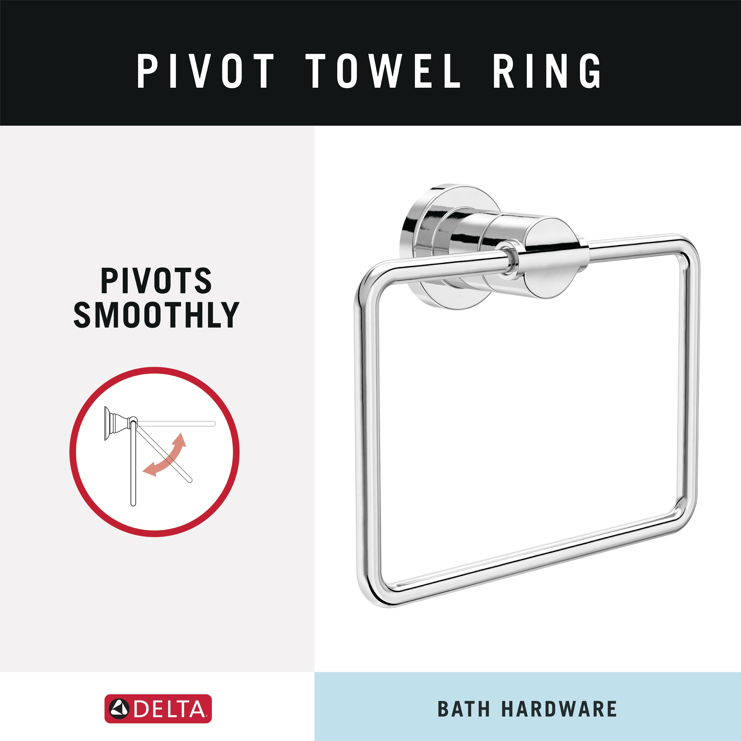 Juego de Accesorios de Baño Decorativos de Cromo Pulido de 4 Piezas Nicoli Delta con Barra de Toallas, Porta Papel Higiénico, Anillo de Toallas y Gancho para Batas incluidos NIC64-PC