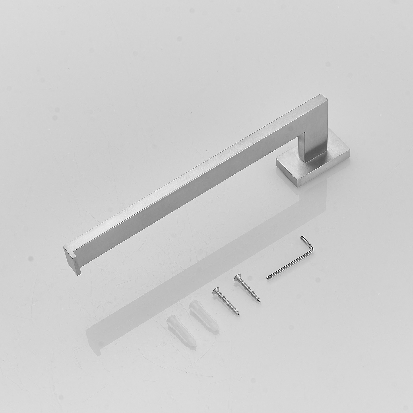 Juego de accesorios de baño decorativos de níquel cepillado de 4 piezas - Barra de toalla, portarrollos de papel higiénico, gancho para batas incluidos A-91014-S-N