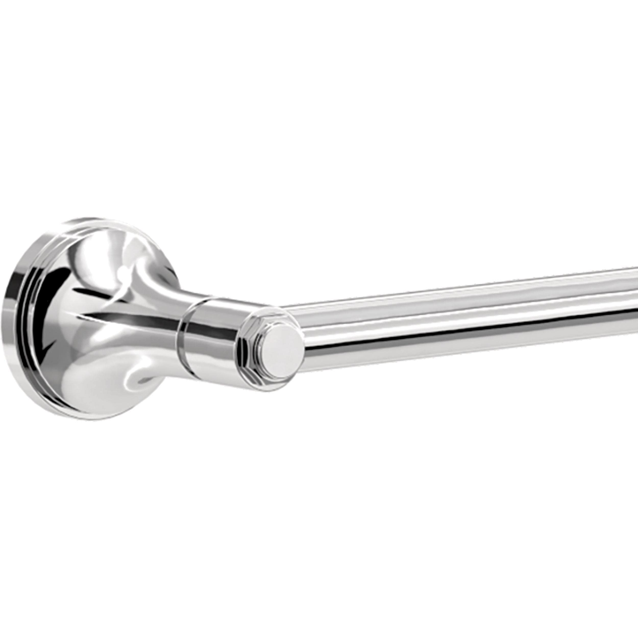 Juego de accesorios de baño decorativos de cromo pulido Woodruff de 4 piezas de Franklin Brass: barra de toalla, portarrollos, argolla para toalla y gancho para bata incluidos (WDRF64-PC)