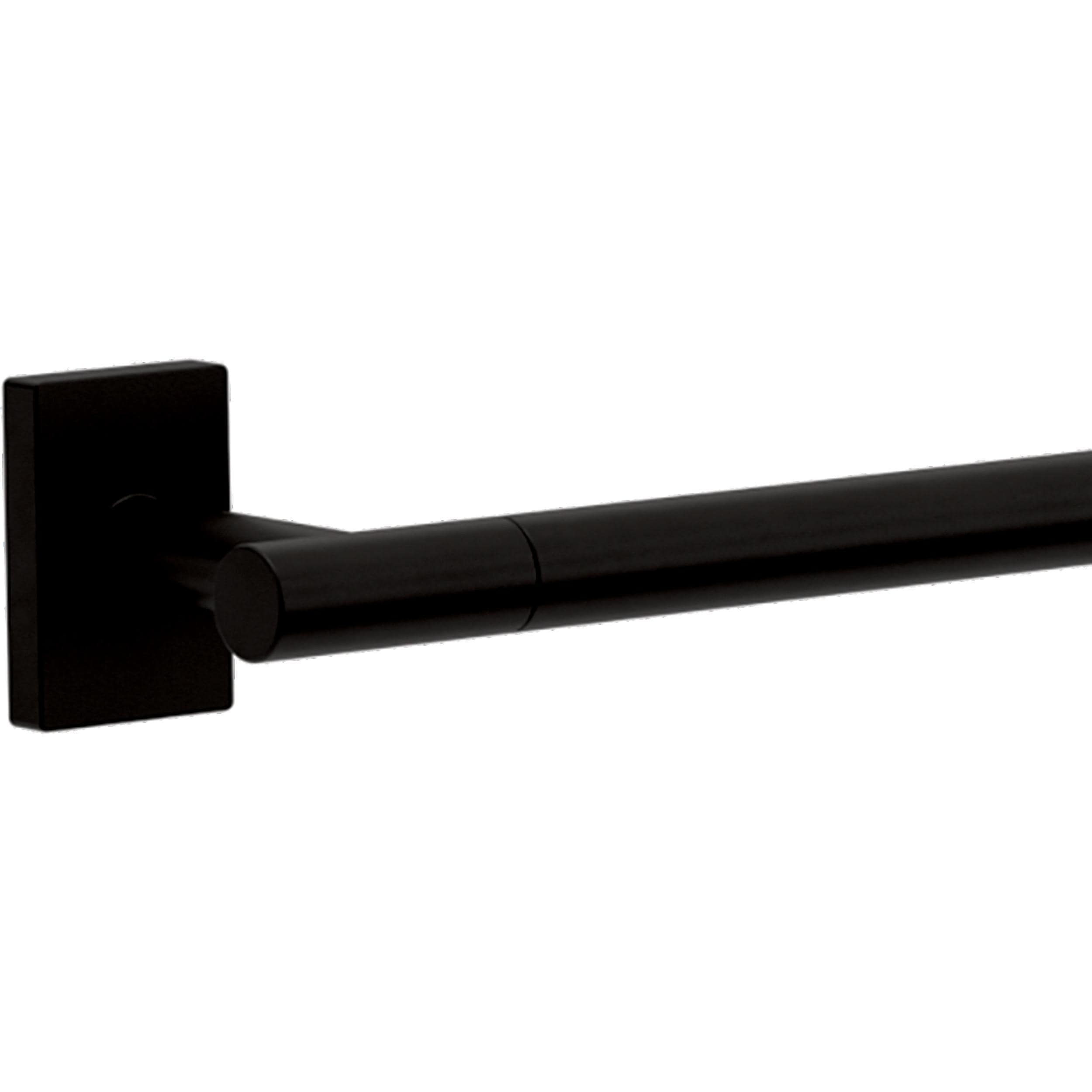 Juego de accesorios de baño decorativos Franklin Brass 3 piezas en negro mate Hartwell - Incluye barra para toallas, gancho para batas y anillo para toallas HRT63-MB