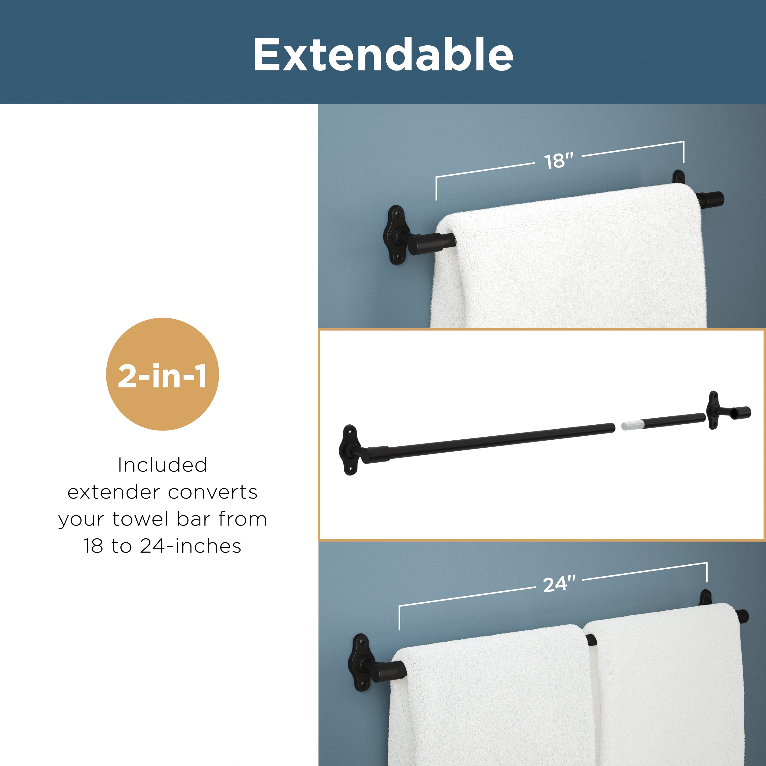 Juego de accesorios decorativos para baño en níquel satinado de 4 piezas Franklin Brass Calloway - incluye barra de toallas, porta papel higiénico, argolla de toallas y gancho para batas CLWY64-SN