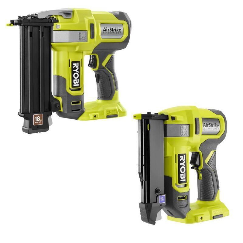 
Clavadora inalámbrica de acabado RYOBI ONE+ 18V calibre 18 AirStrike con clavadora de pines calibre 23 AirStrike ONE+ 18V inalámbrica (Herramientas únicamente) - P321-PCL310B.