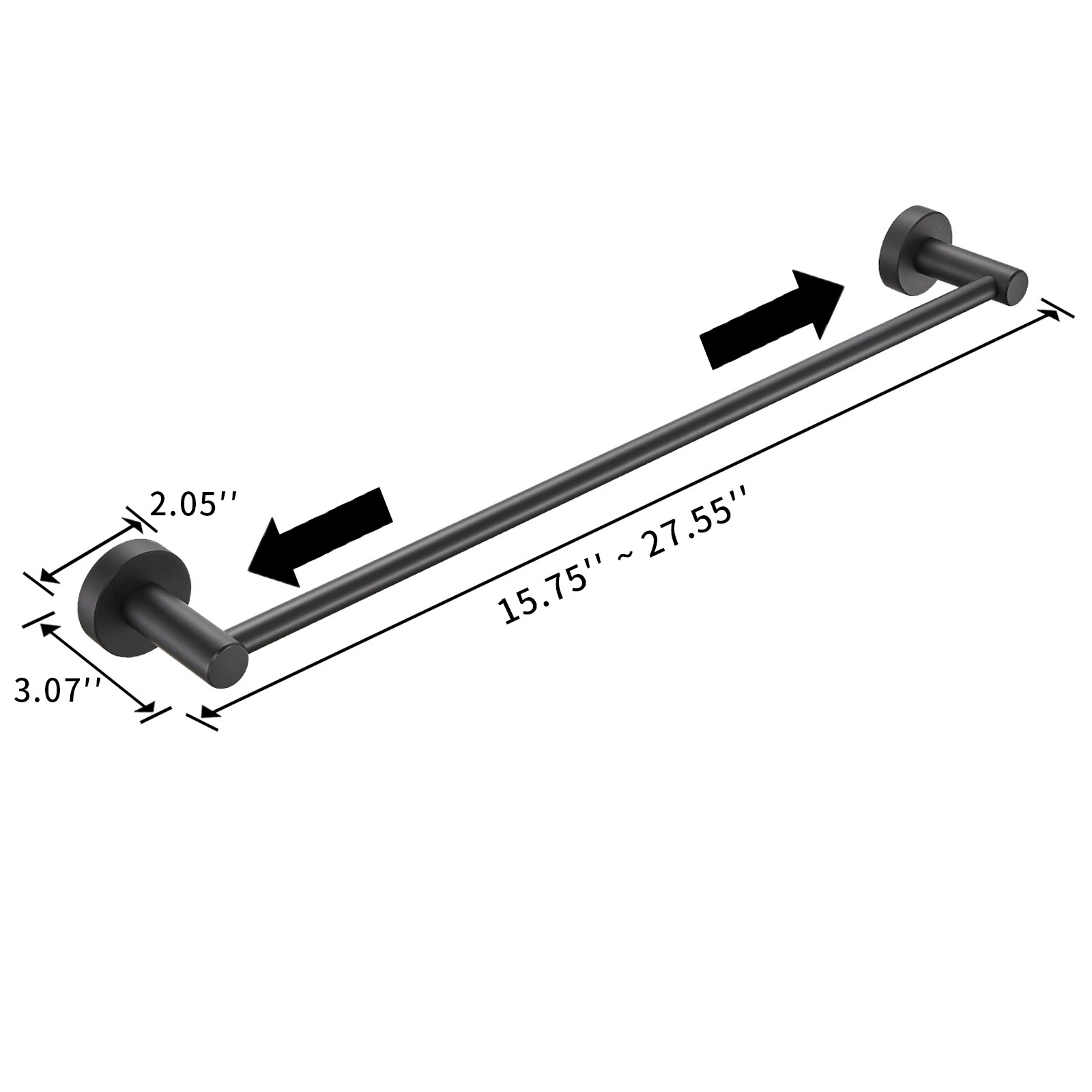 Juego de herrajes decorativos para baño de color NEGRO de Sir Faucet - Incluye barra de toalla TOHLAR-001