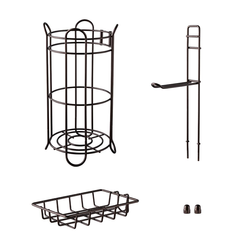 Juego de accesorios para baño decorativos de 5 piezas en níquel con portarrollos de papel higiénico incluido - TOHLAR-024