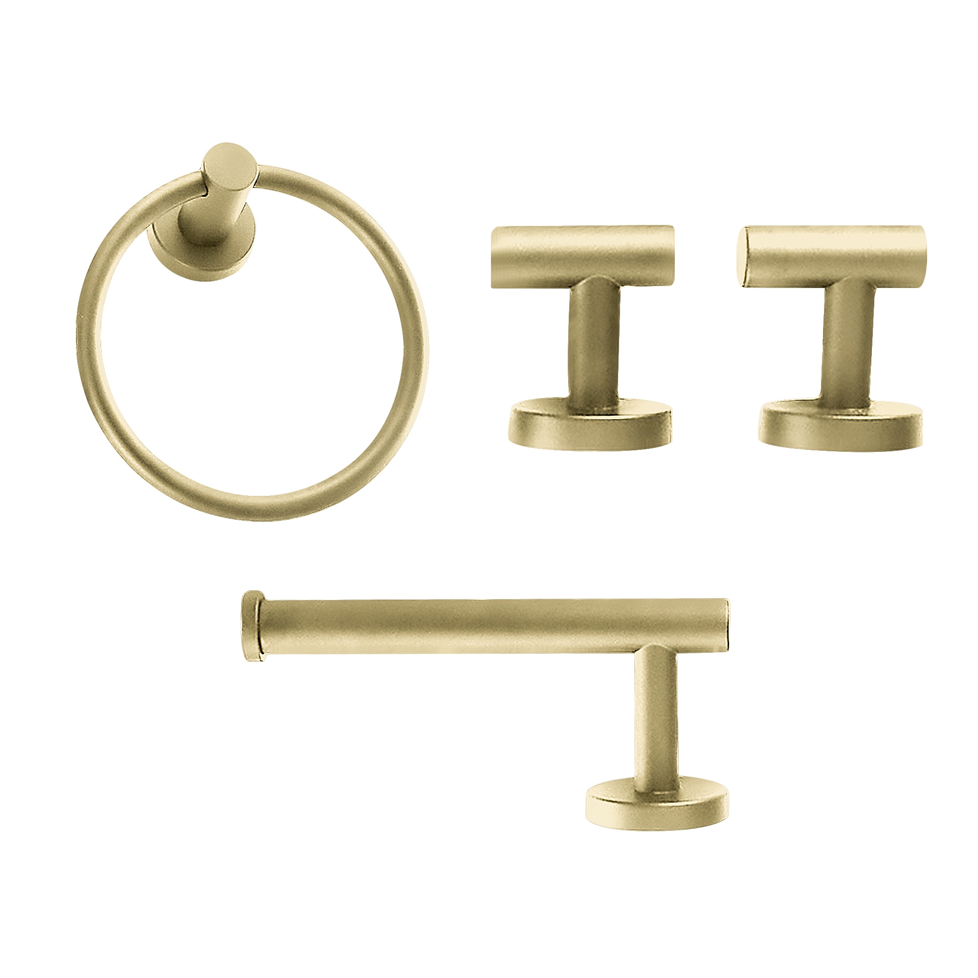 Juego de accesorios de baño decorativos Androme Gold: Barra de toallas, portarrollos de papel higiénico, argolla para toallas y gancho para batas incluidos AD17G4