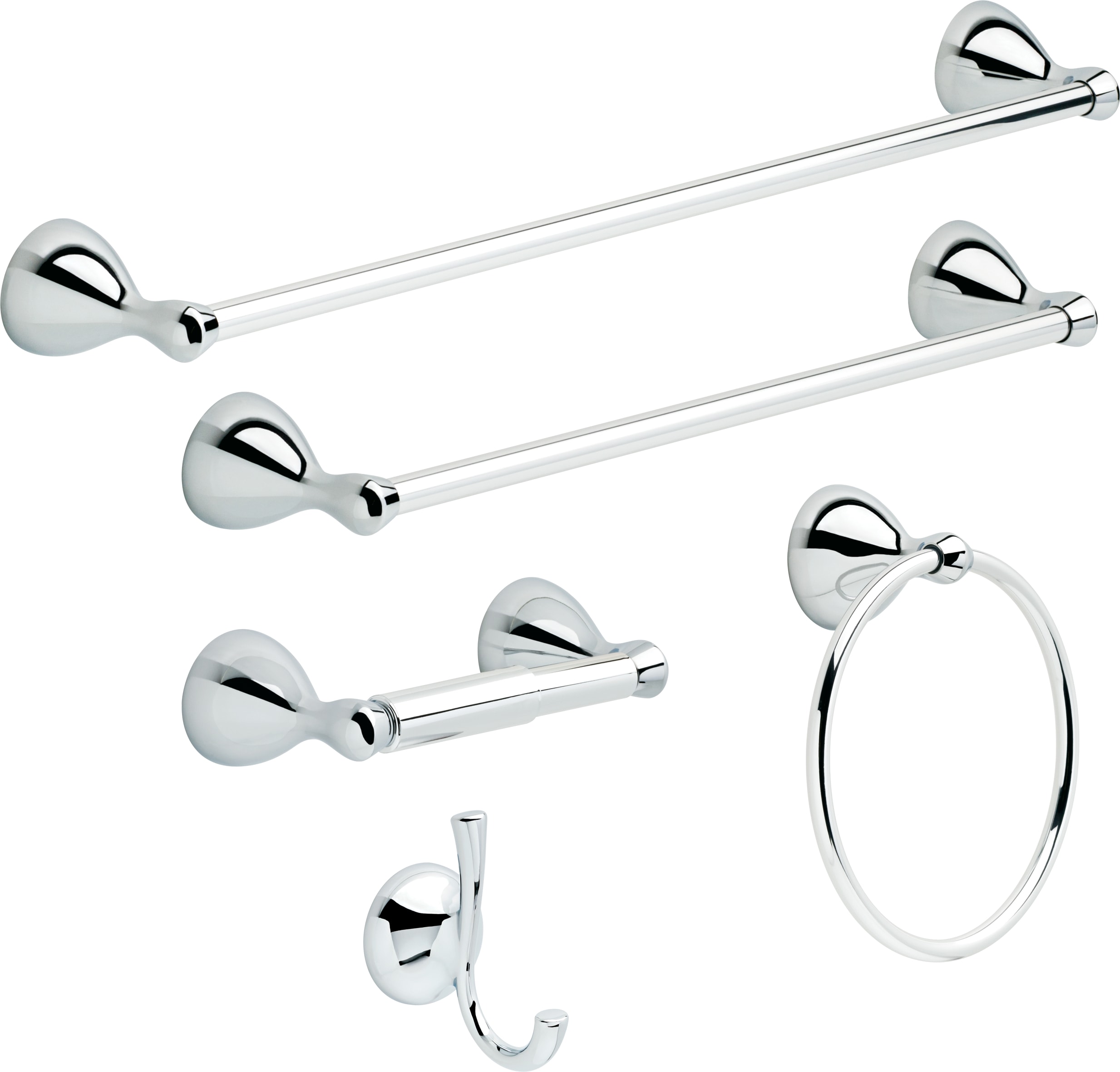 Colgador doble de toallas de montaje en pared en cromo pulido Delta Foundations FNDS35-PC