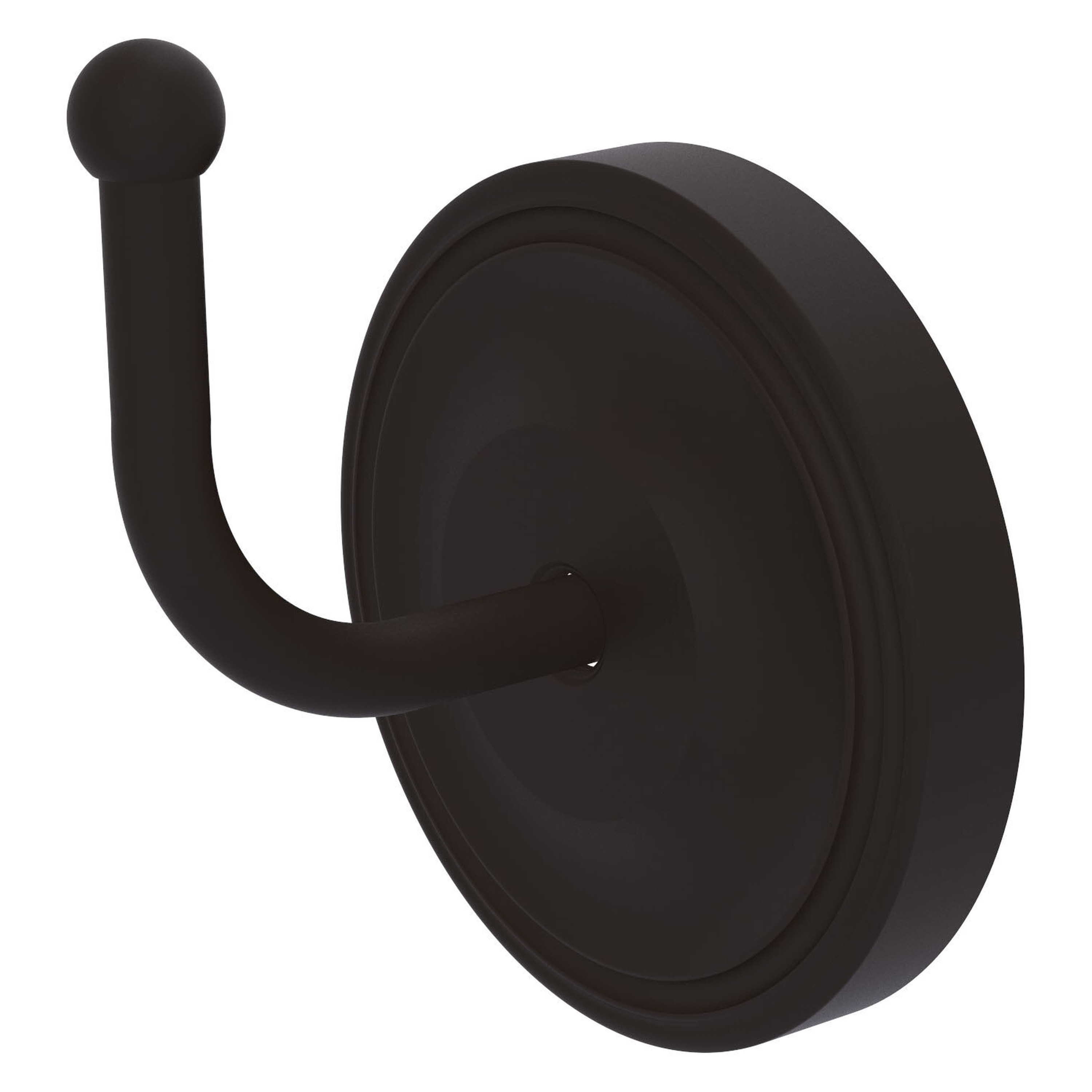 Colgador para toalla de montaje en pared de bronce en aceite Allied Brass Regal con un solo gancho - Bronce frotado con aceite