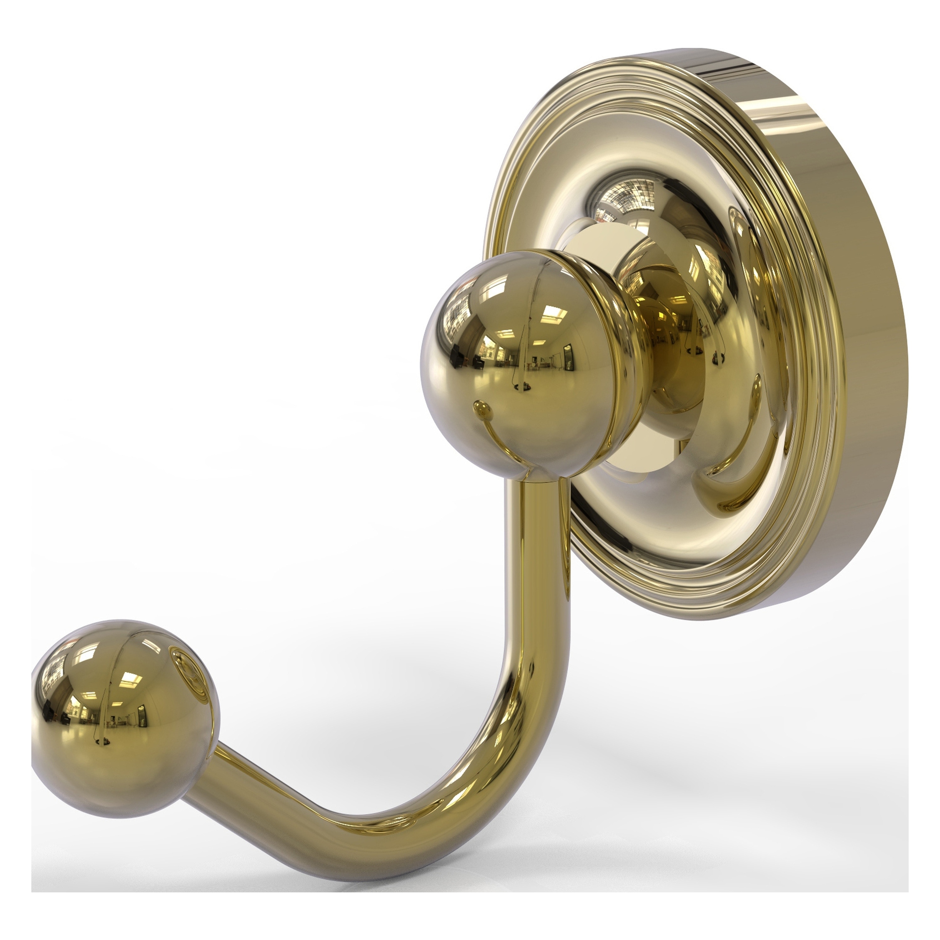 Gancho de pared para toallas de latón sin lacar Allied Brass Prestige Regal - Un gancho solo PR-H1-UNL