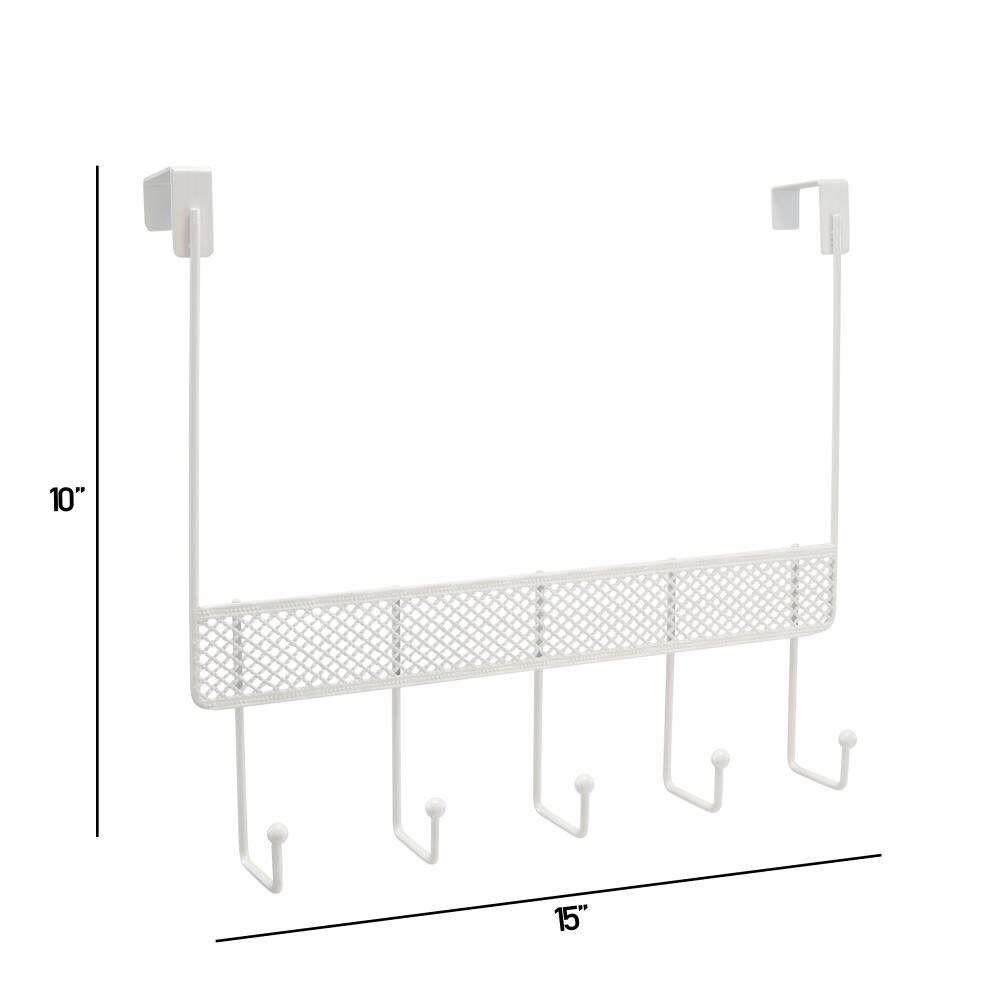 Gancho de Toalla Blanco de 5 Ganchos para Colgar Sobre la Puerta Elle Decor EL-44023-BLANCO