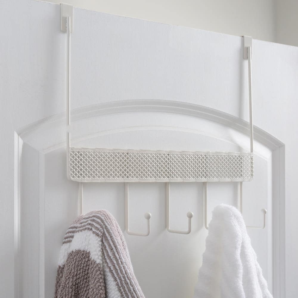Gancho de Toalla Blanco de 5 Ganchos para Colgar Sobre la Puerta Elle Decor EL-44023-BLANCO