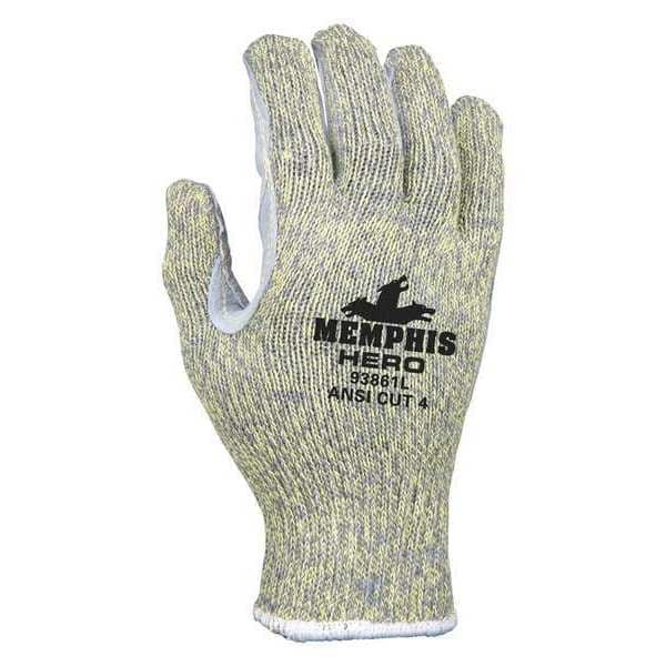 Guantes resistentes al corte de MCR Safety, Nivel de corte A7, 7 ga, amarillos, L - 93861L.