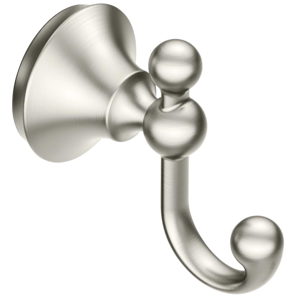 Percha para toallas de pared con gancho único de níquel cepillado Moen Wynford