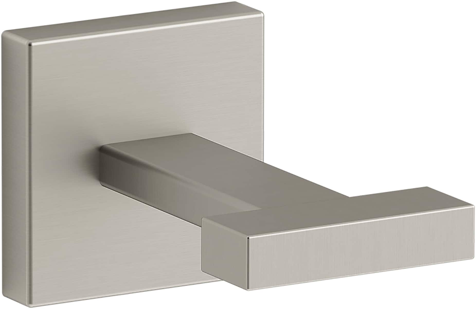 Gancho de toalla de pared individual en níquel cepillado vibrante cuadrado KOHLER K-23290-BN