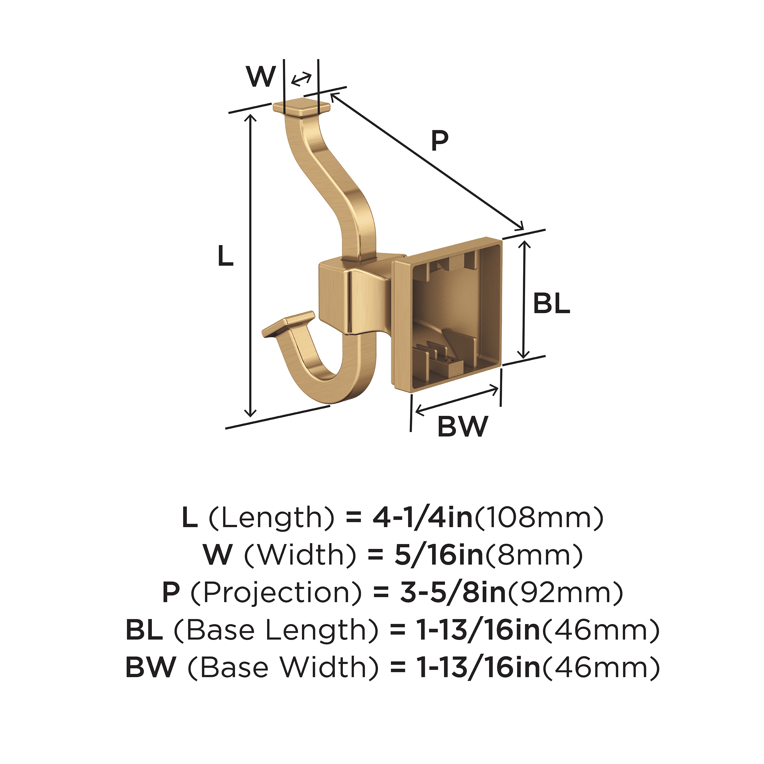 Colgador de Toallas de Pared Individual en Bronce Champagne - Amerock Mulholland BH36020CZ