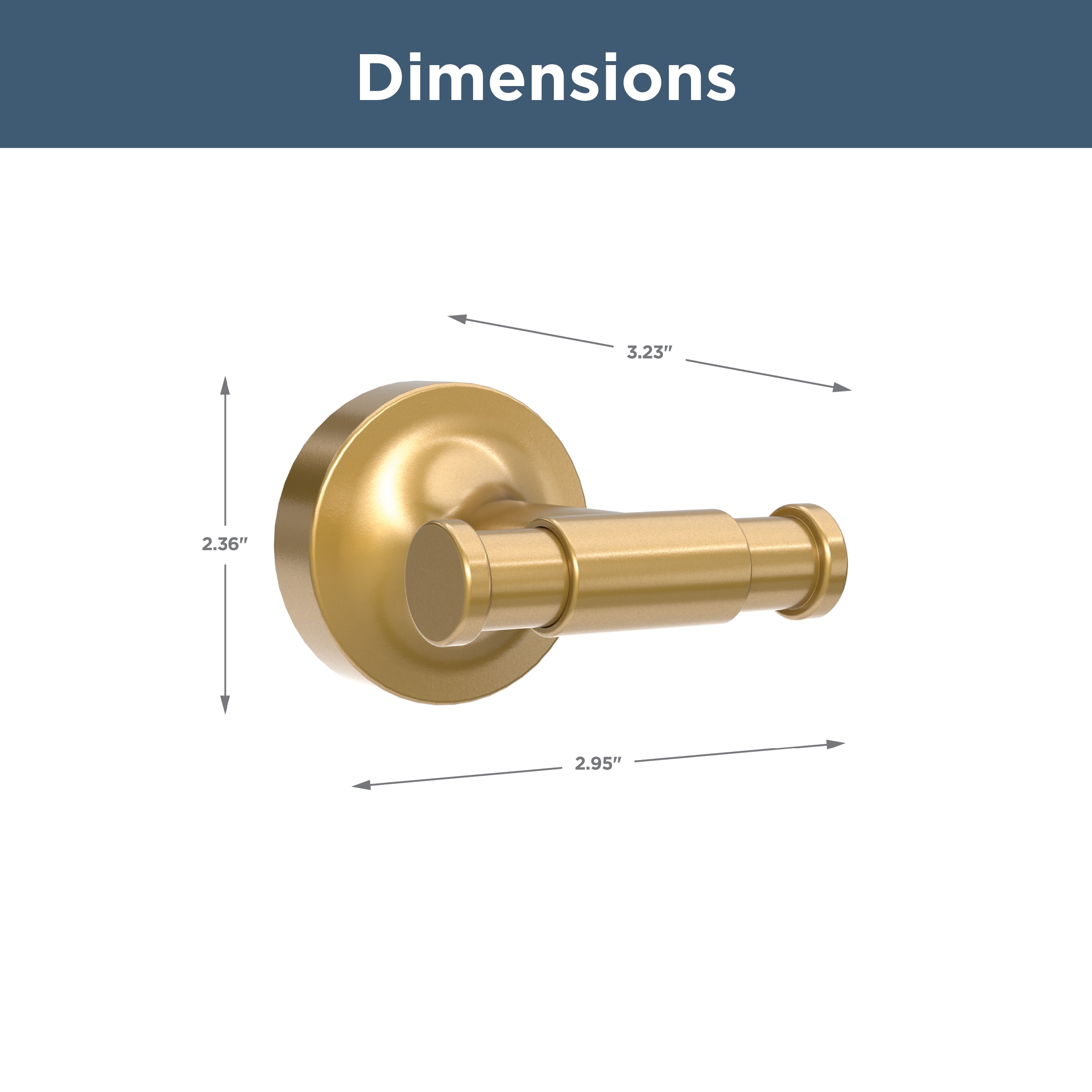Firme Gancho Doble para Toalla de Montaje en Pared en Acabado Dorado Satinado Voisin de Franklin Brass VOI35-BB