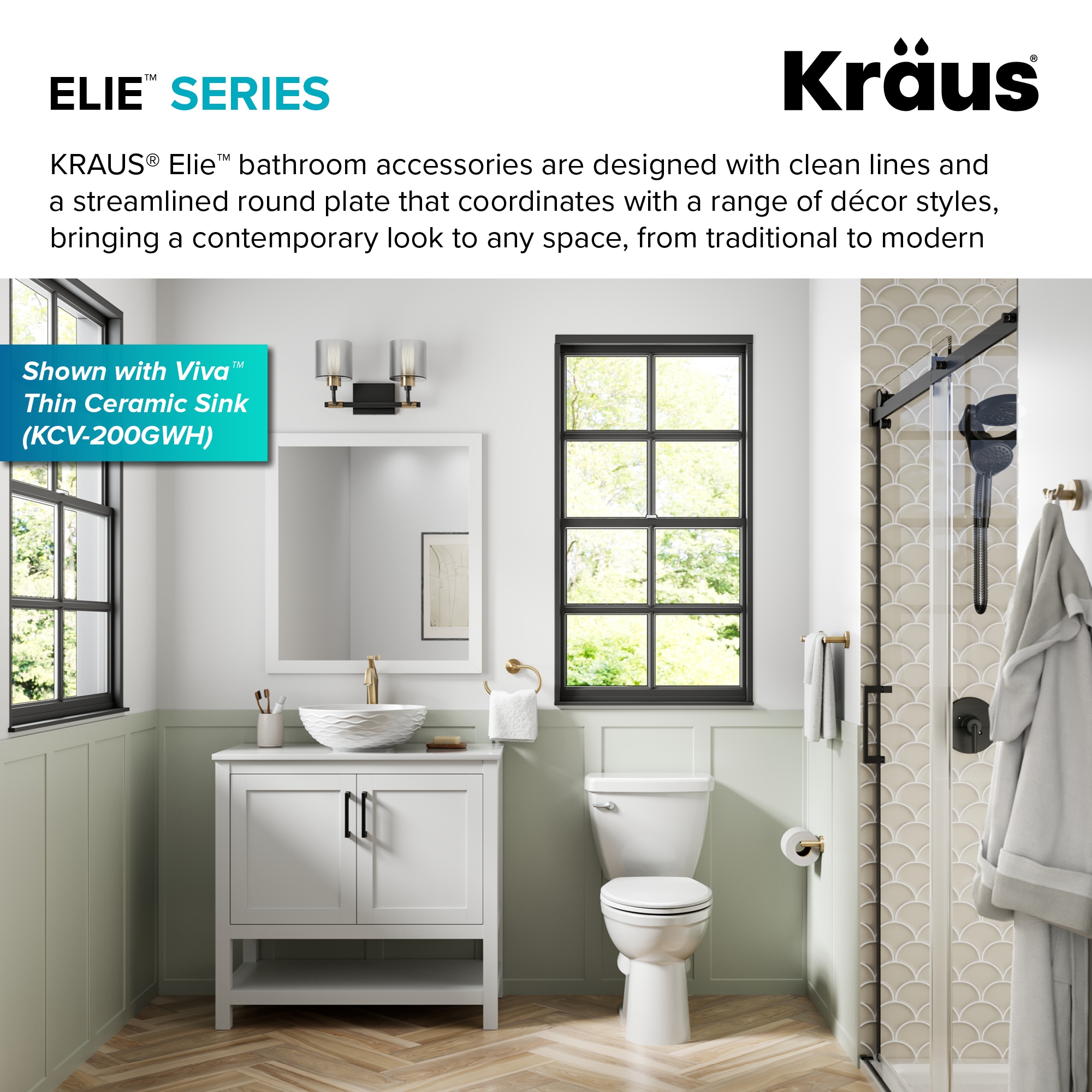 Percha doble de pared en acabado dorado cepillado - Kraus Elie