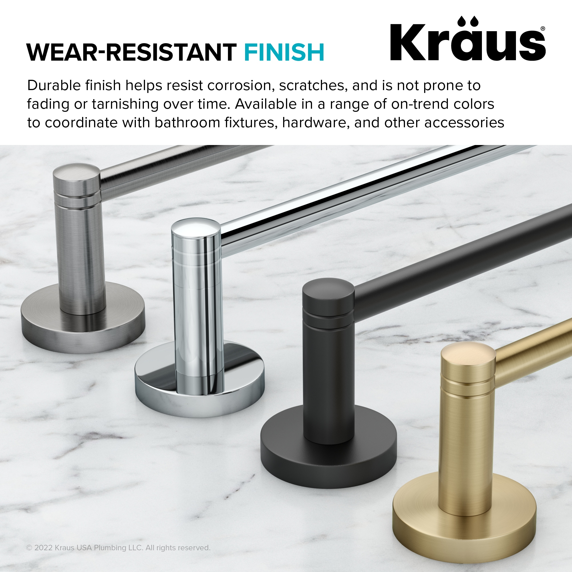 Percha doble de pared en acabado dorado cepillado - Kraus Elie