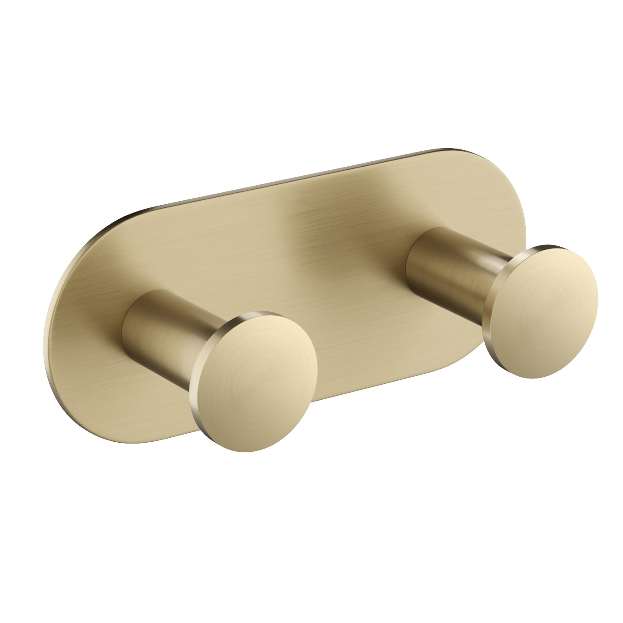 Percha doble de pared en acabado dorado cepillado - Kraus Elie