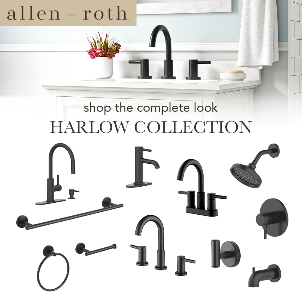 Colgador de toalla de pared allen + roth Harlow en negro mate con un solo gancho.