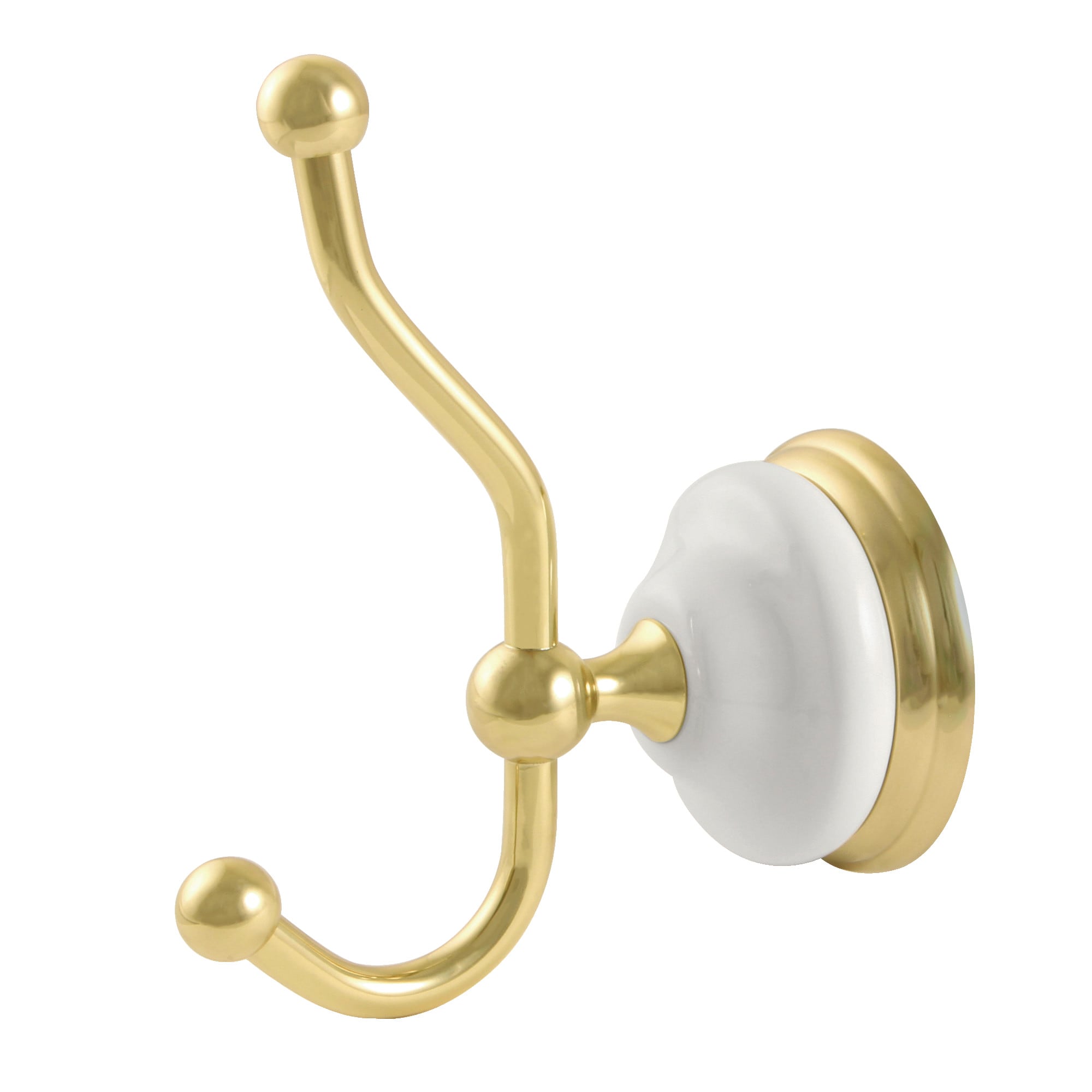 Gancho de Toalla Doble de Montaje en Pared con Acabado en Latón Pulido Estilo Victoriano - Kingston Brass