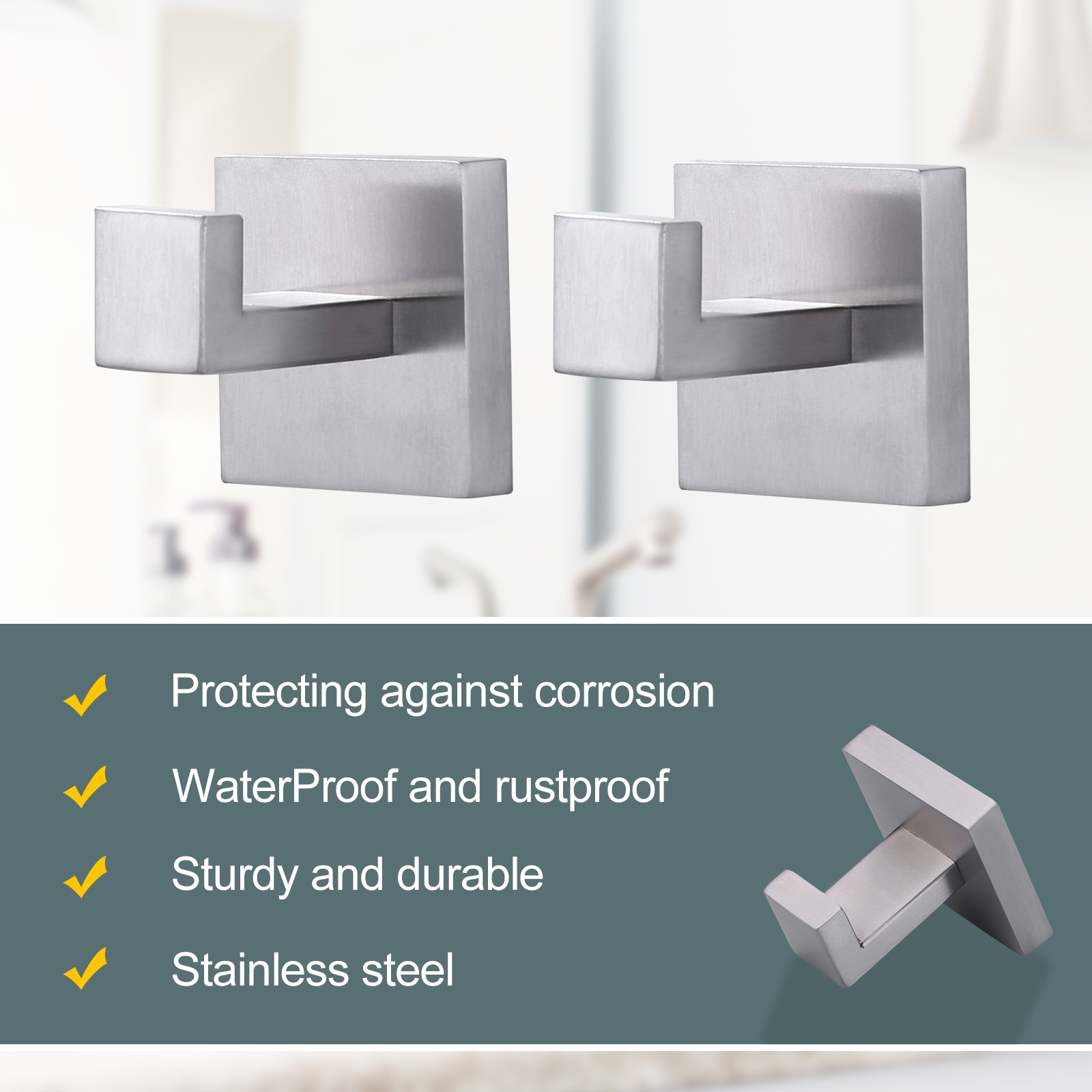 Doble Gancho de Pared para Toallas en Níquel Cepillado WOWOW 4060101X2-LW