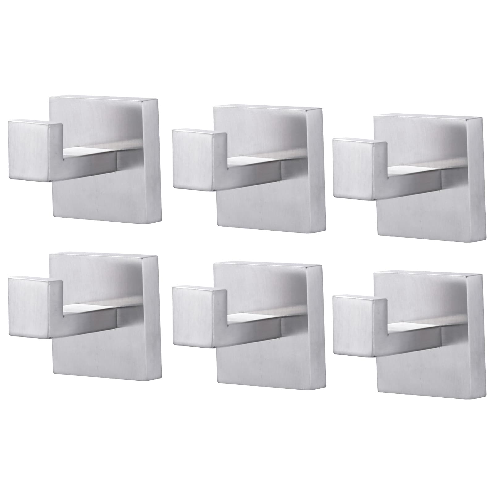 Percha de toalla de pared de 6 ganchos de níquel cepillado WOWOW 4060101X6-LW