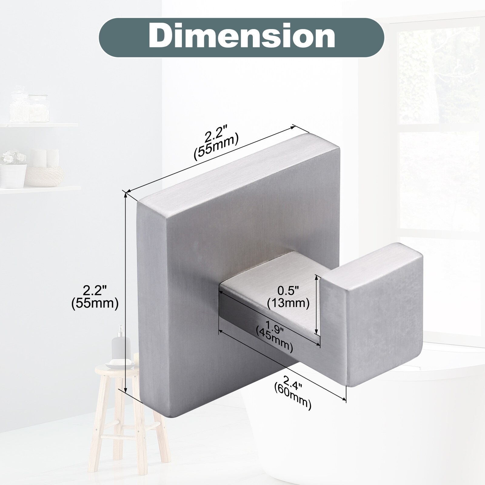 Percha de toalla de pared de 6 ganchos de níquel cepillado WOWOW 4060101X6-LW