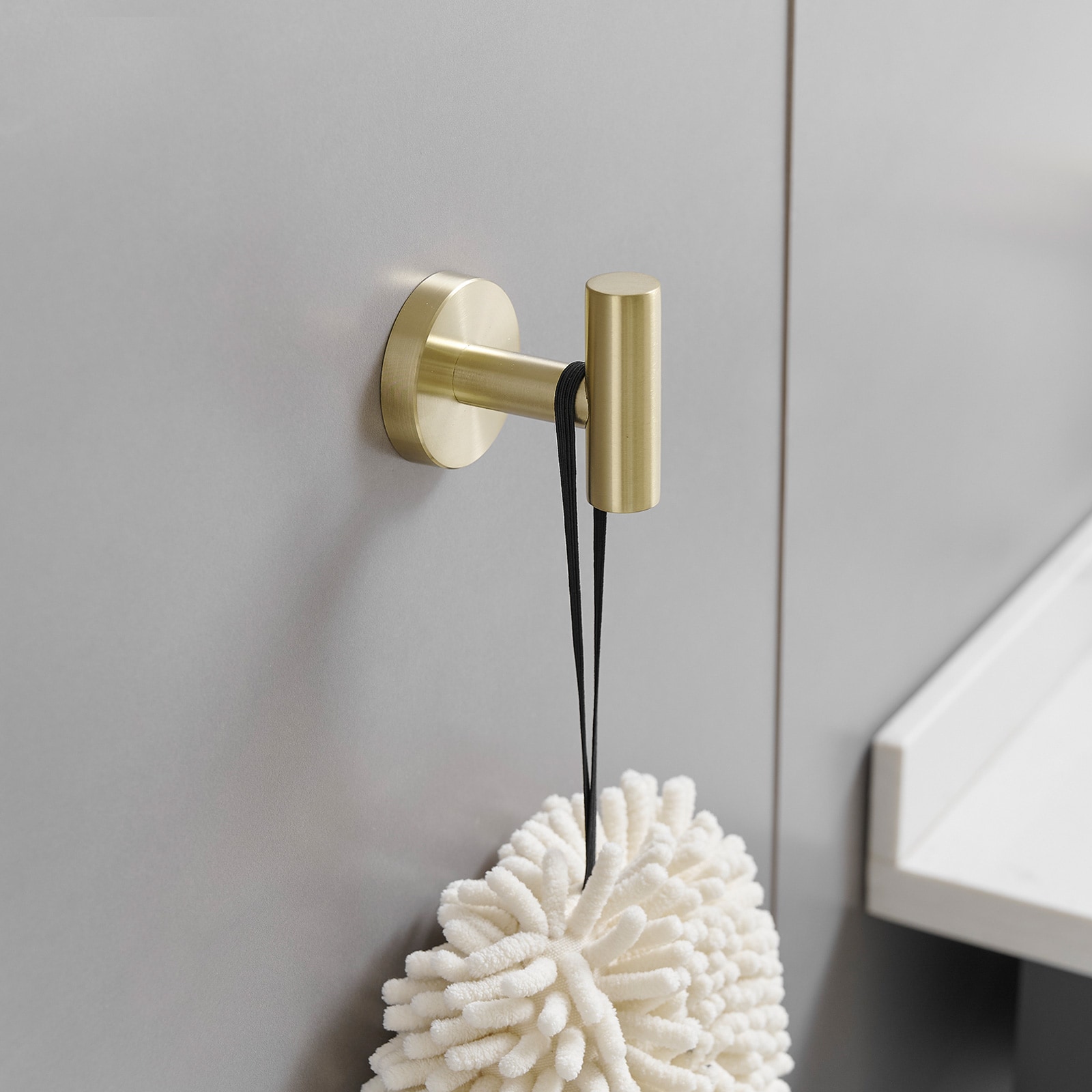 Gancho para Toallas de Montaje en Pared en Dorado Cepillado con 6 Ganchos - A-91004-6-BG-1