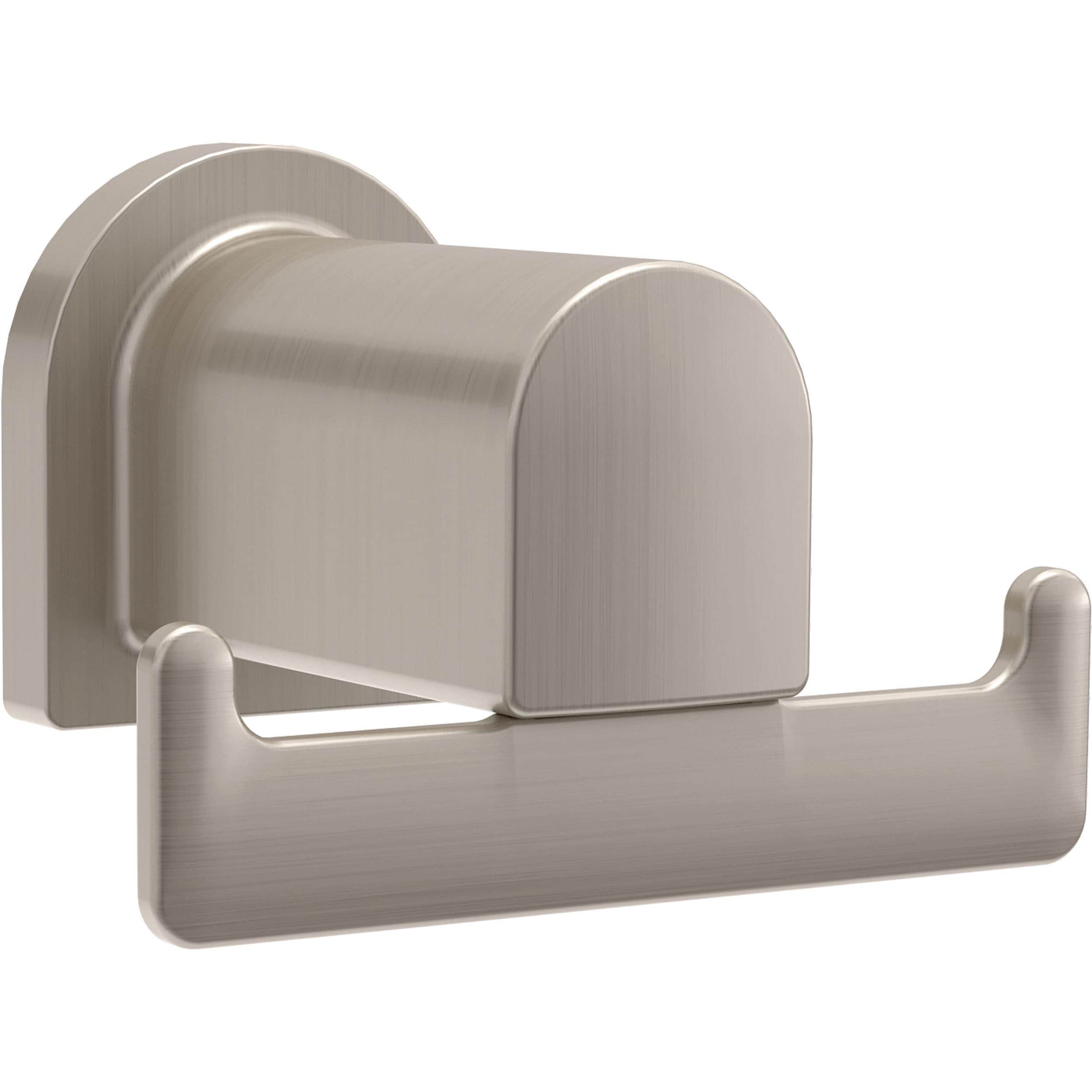 Percha doble de pared Peerless Xander en níquel cepillado con tecnología Spotshield