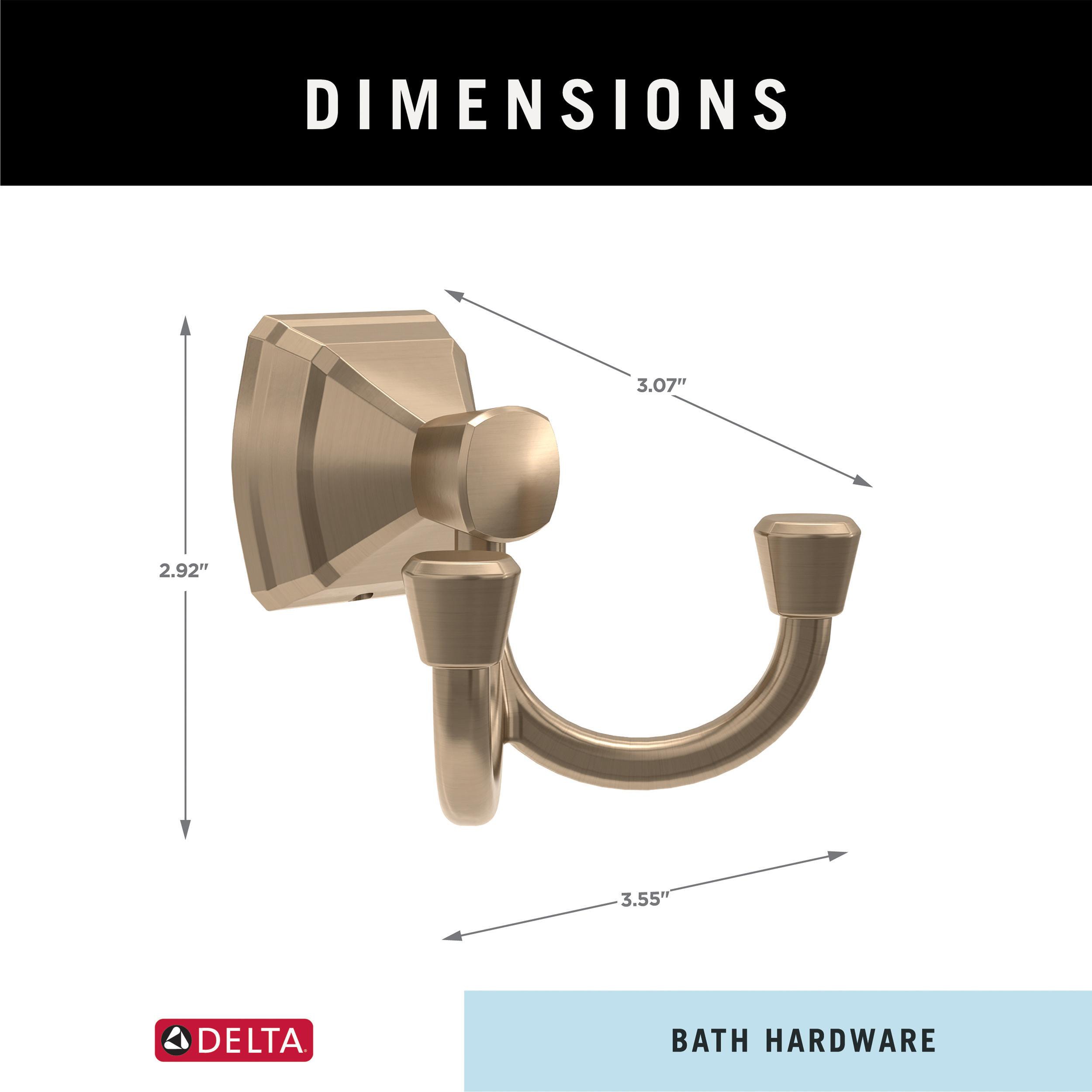 Gancho Doble Montado en Pared en Acabado Champagne Bronze para Toallas Delta Knoxville KNX35-CZ