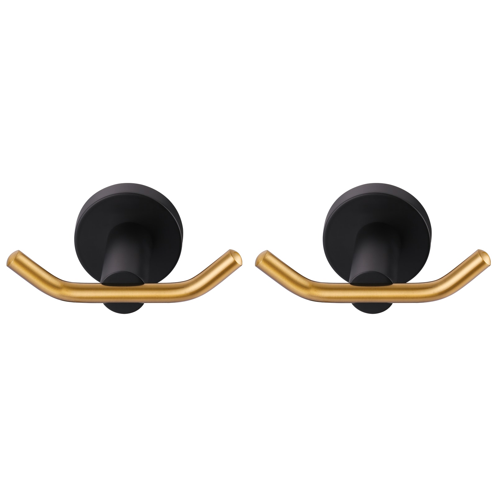 Percha doble para toallas en montaje de pared en negro y dorado WOWOW 480807GBX2