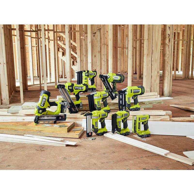 RYOBI ONE+ 18V 18-Gauge Clavadora de Brad AirStrike inalámbrica Kit con batería de 2.0 Ah y cargador - P321K2