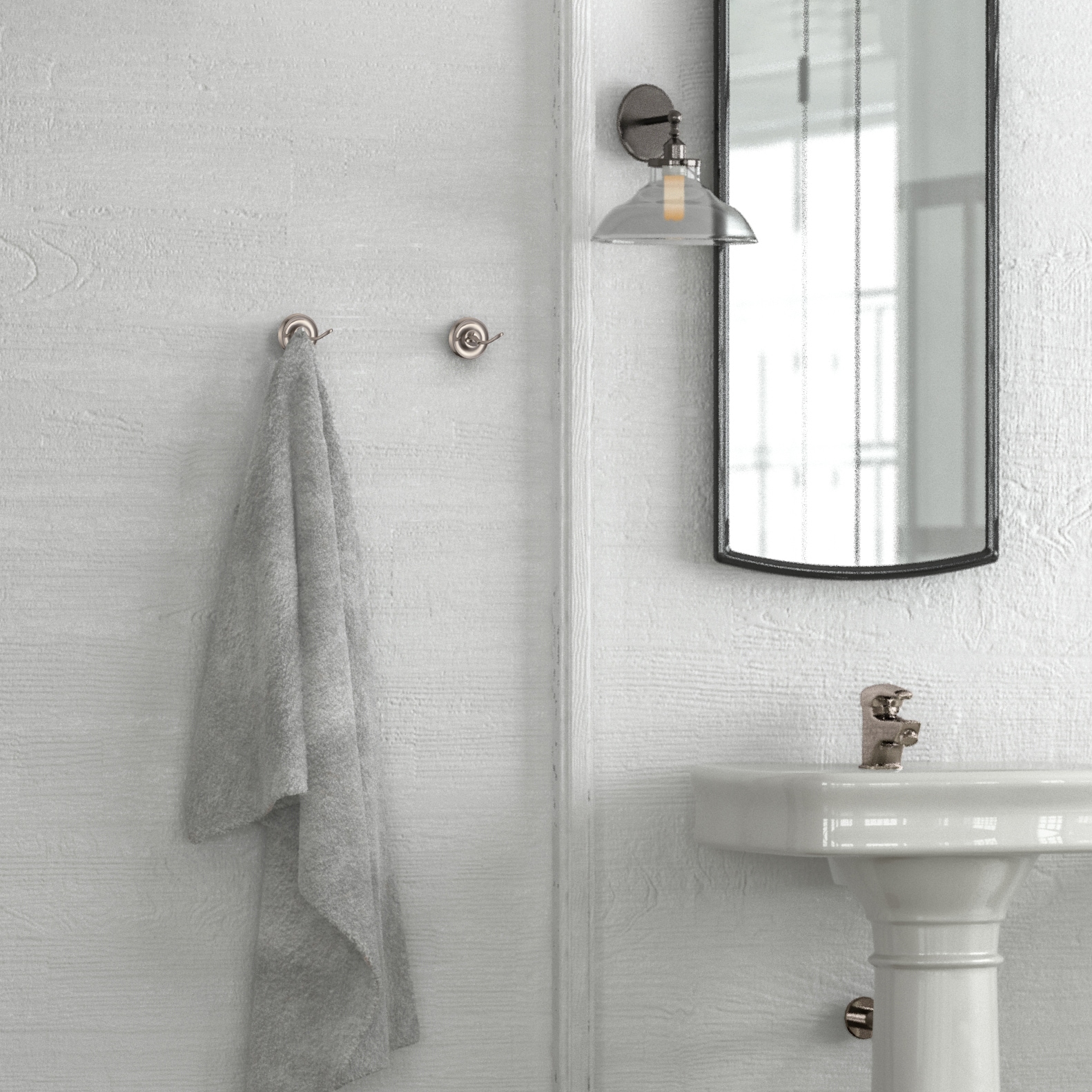 Perchero doble de pared en níquel cepillado de Design House San Martin