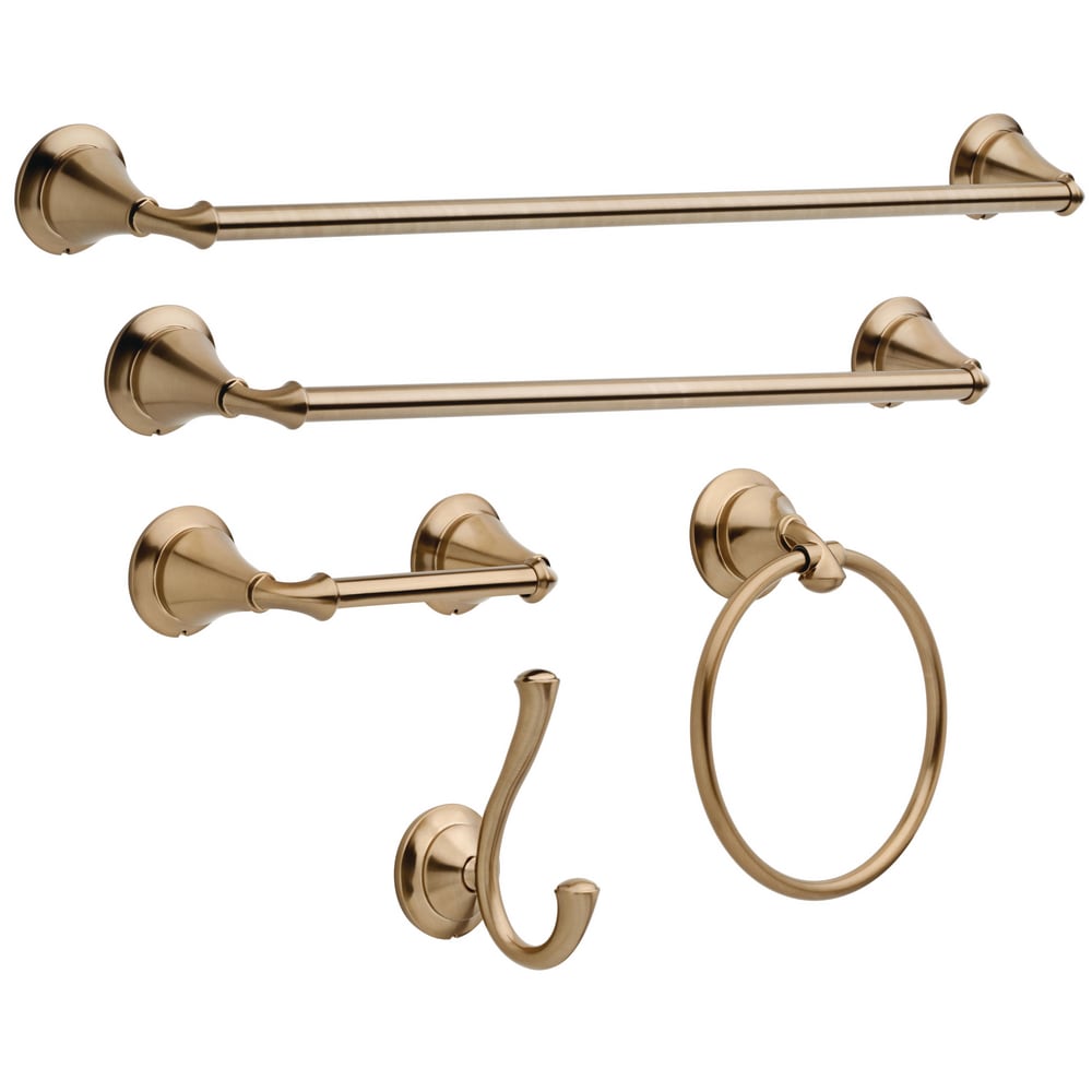 Doble gancho para toallas de montaje en pared Delta Linden color bronce champagne