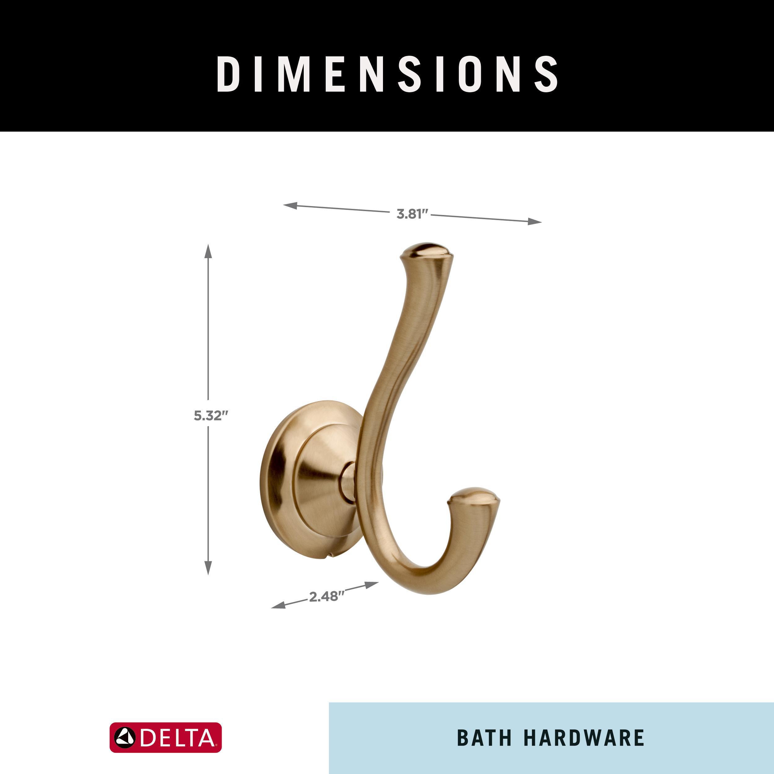 Doble gancho para toallas de montaje en pared Delta Linden color bronce champagne
