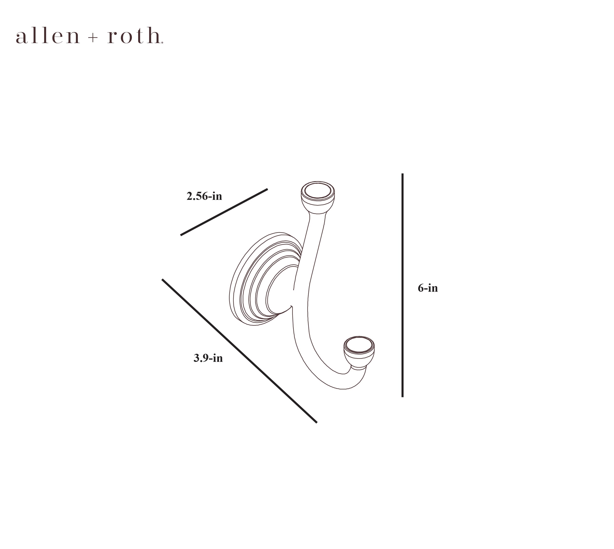 Gancho para toallas para montar en la pared, doble, de níquel cepillado - allen + roth Jordon