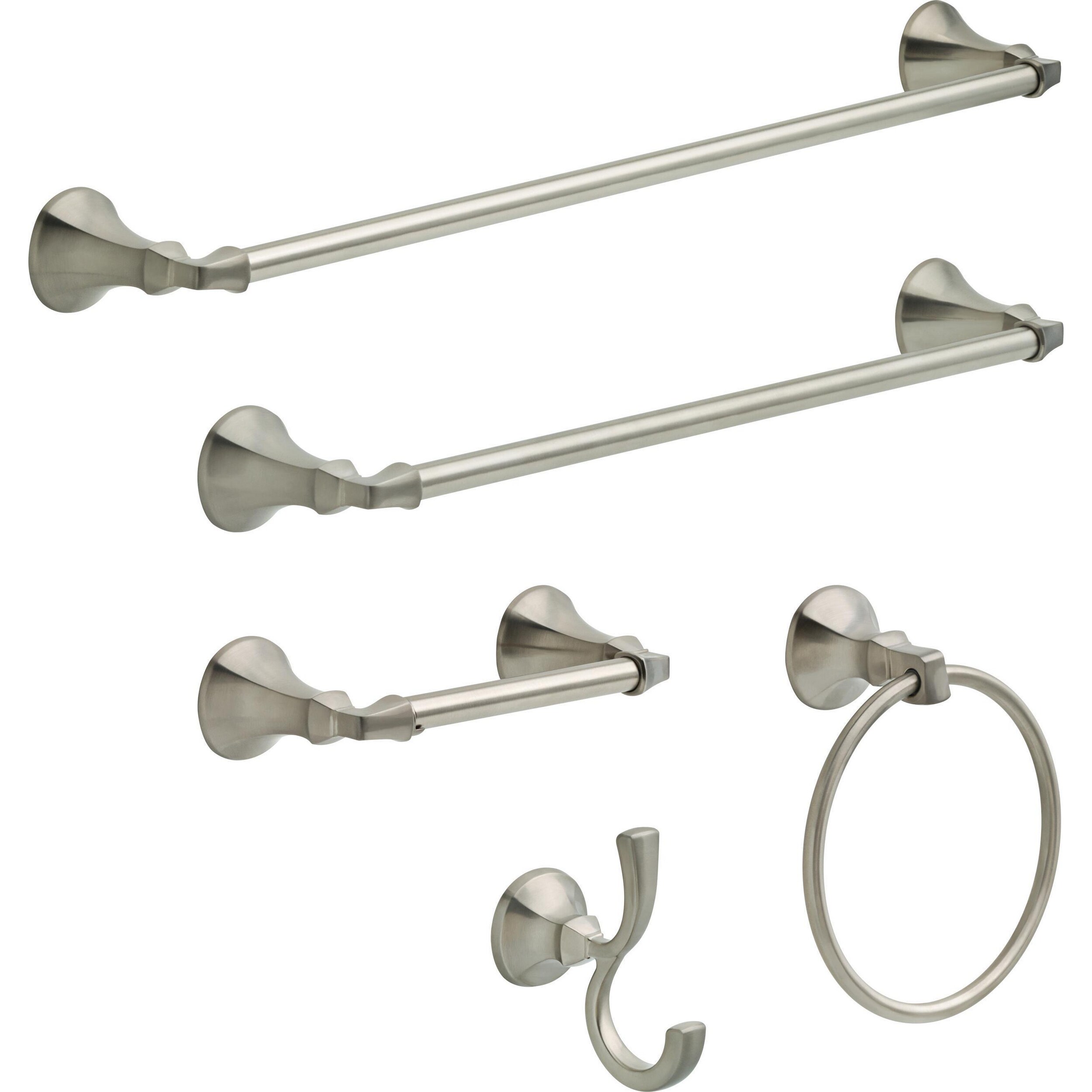 Gancho Doble para Toallas de Pared en Acero Inoxidable Brillante Delta Ashlyn