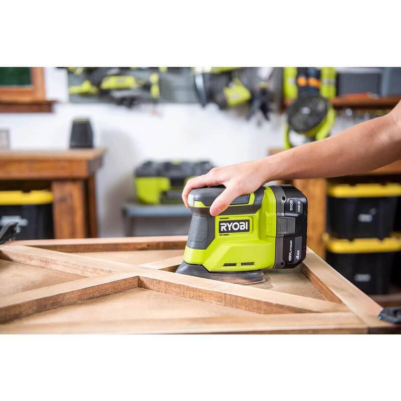 RYOBI ONE+ 18V Clavadora inalámbrica AirStrike de calibre 18 con Lijadora inalámbrica Corner Cat - P321-PCL416B