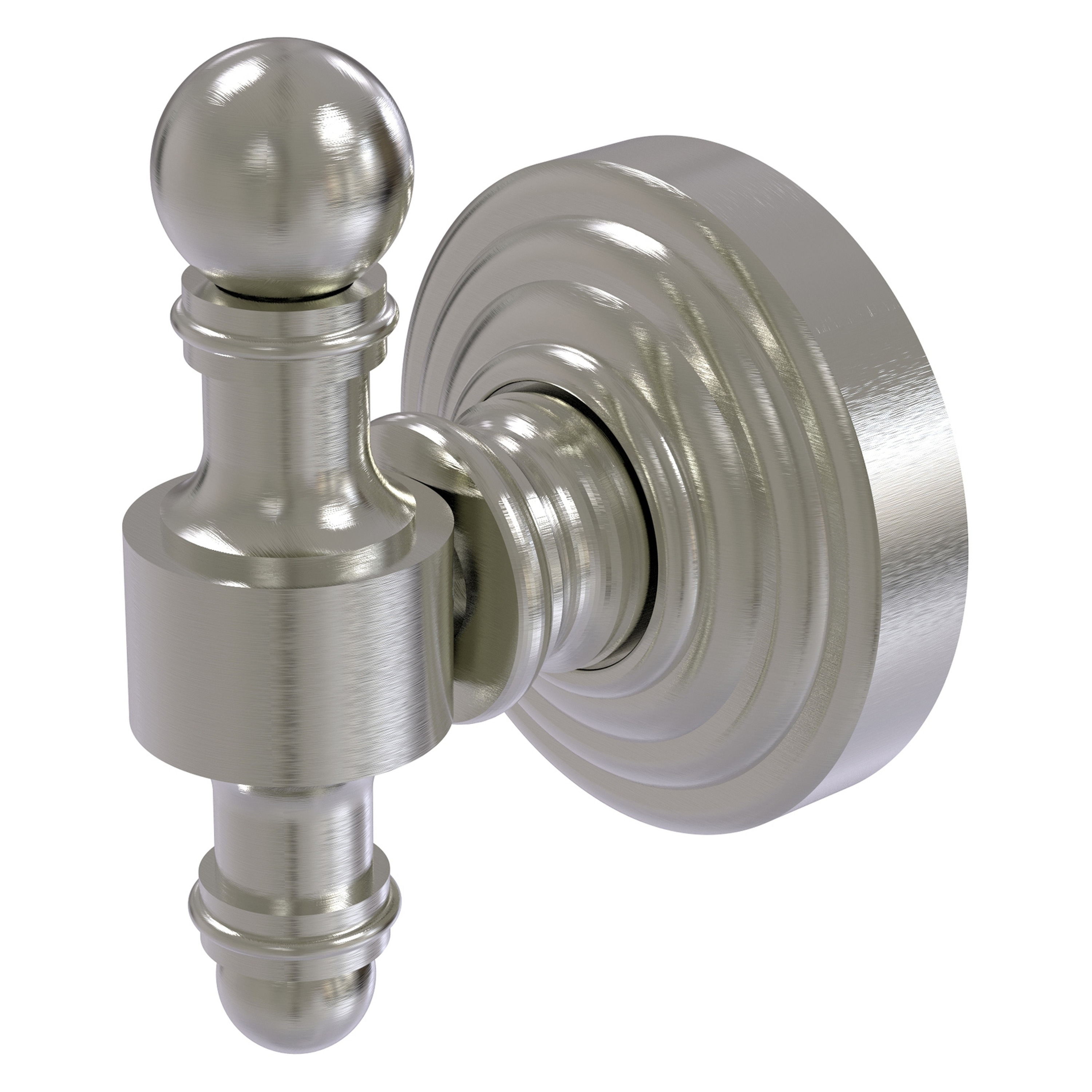 Colgador para toallas de montaje en pared con un gancho individual en níquel satinado de la colección Retro-Wave de Allied Brass