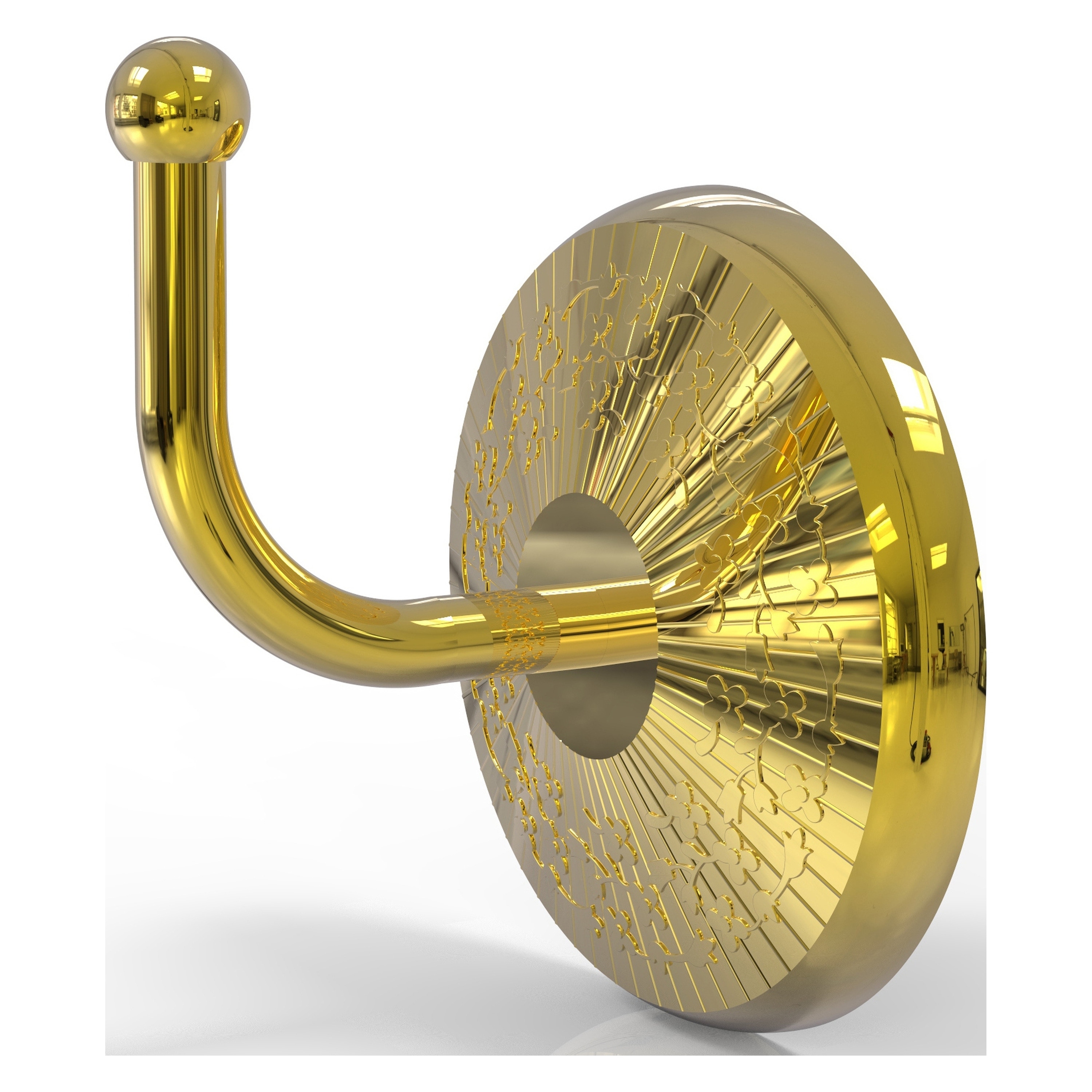 Percha de Toalla Montada en Pared de Latón Pulido 1 Gancho Allied Brass Monte Carlo MC-20-PB