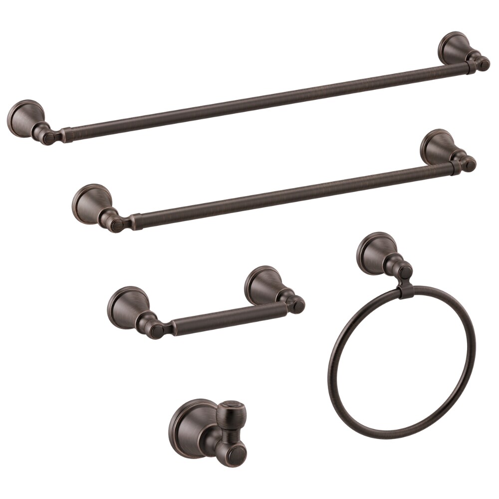 Percha de baño de montaje en pared en bronce veneciano de una sola aguja Woodhurst de Delta